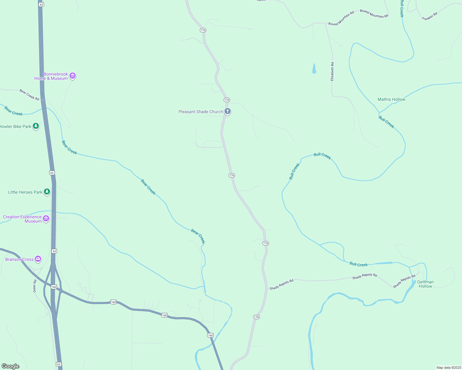 map of restaurants, bars, coffee shops, grocery stores, and more near in Walnut Shade