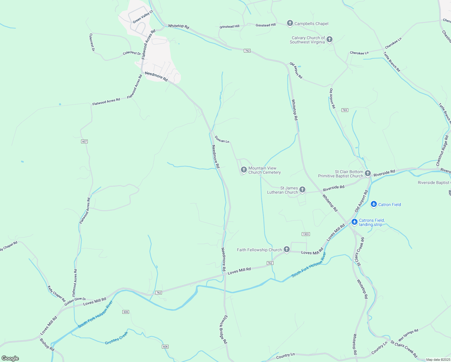 map of restaurants, bars, coffee shops, grocery stores, and more near 697-705 Needmore Road in Chilhowie
