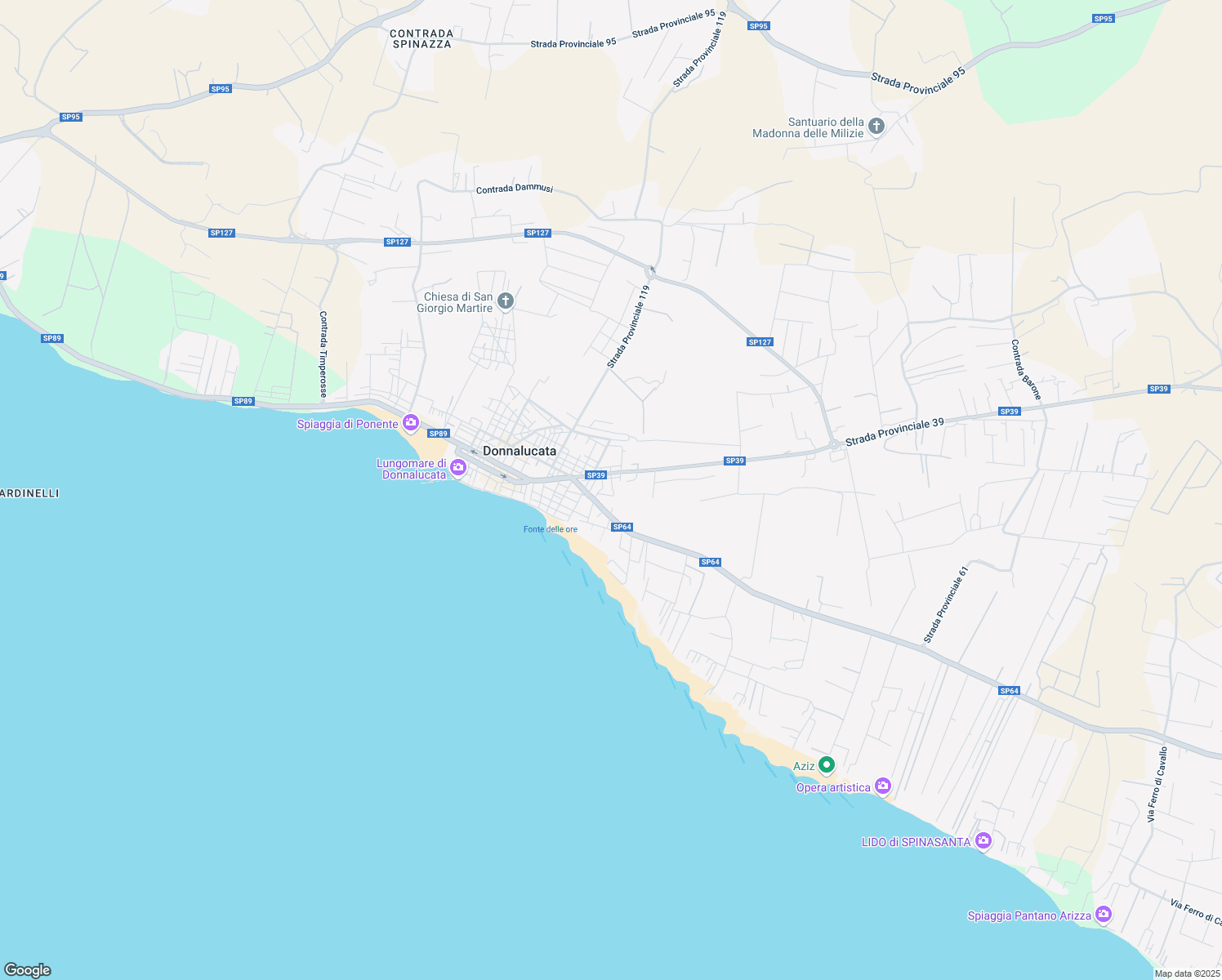 map of restaurants, bars, coffee shops, grocery stores, and more near 22 Via Mistretta in Donnalucata