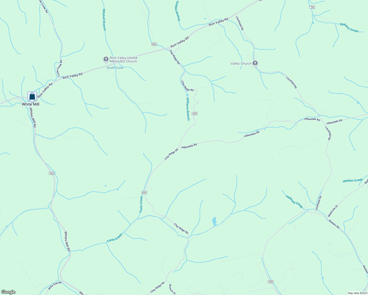 map of restaurants, bars, coffee shops, grocery stores, and more near 24007 Hillandale Road in Abingdon