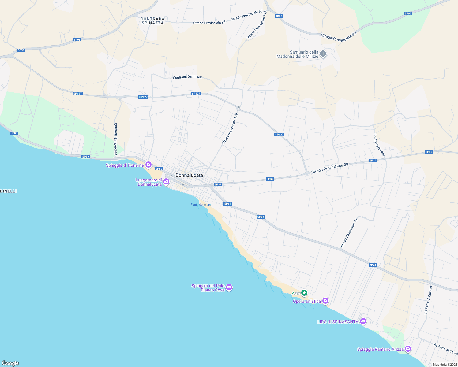 map of restaurants, bars, coffee shops, grocery stores, and more near 22 Via Mistretta in Donnalucata