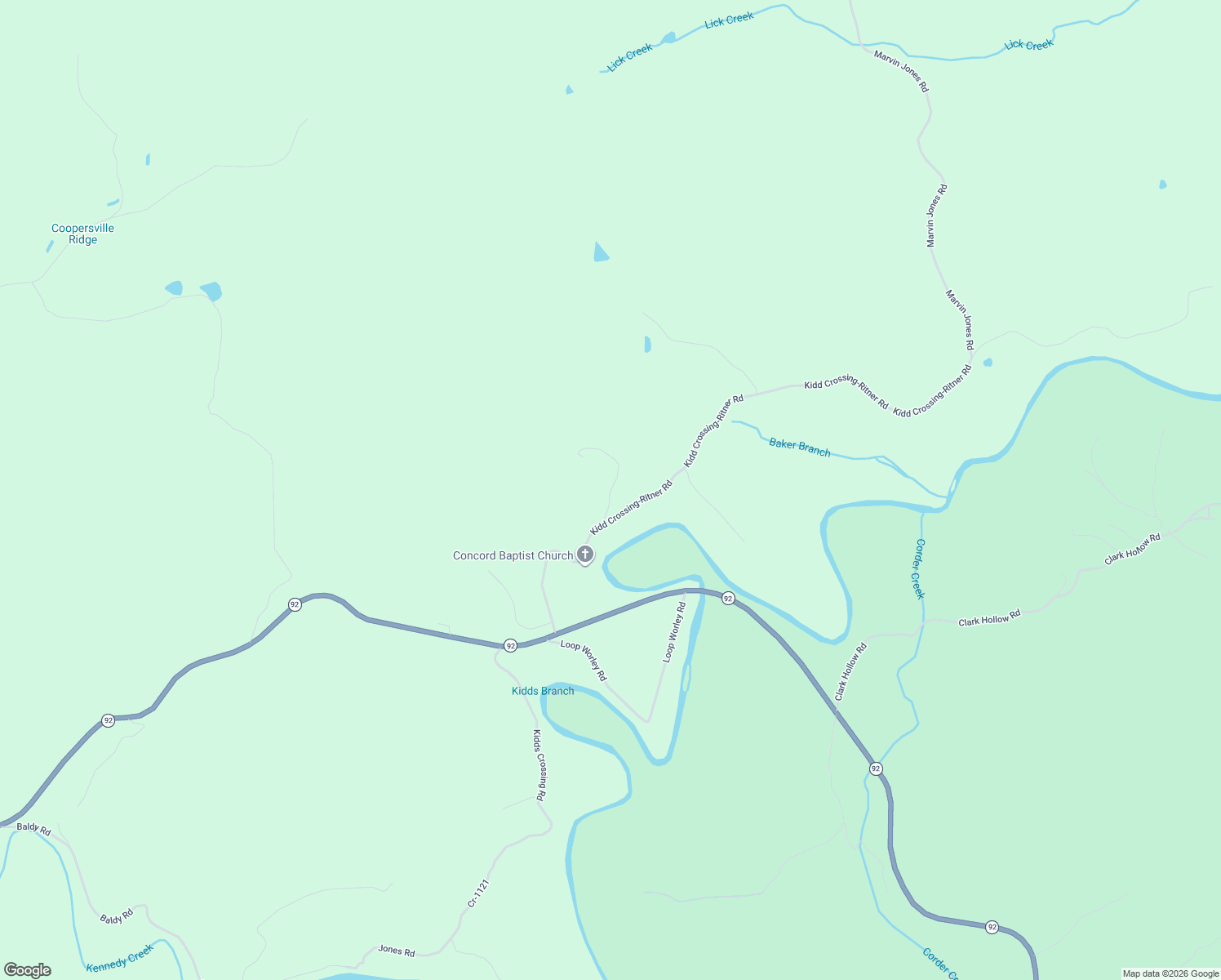 map of restaurants, bars, coffee shops, grocery stores, and more near South Burke Road in Wayne County