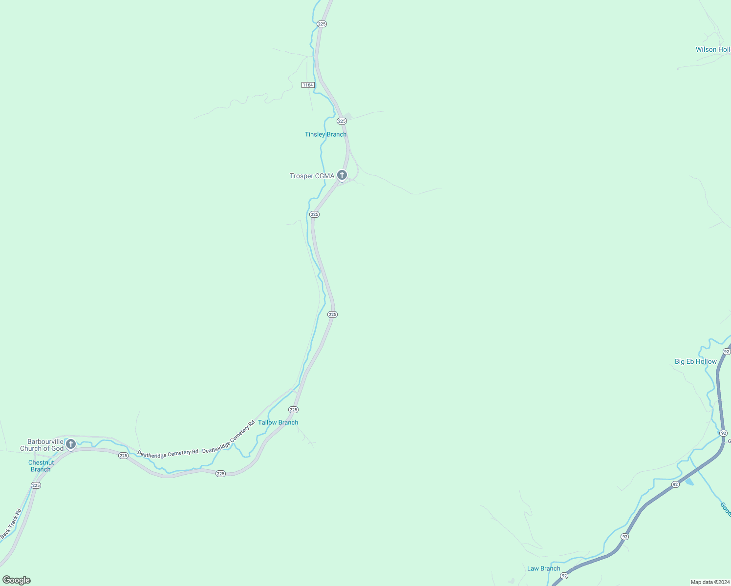 map of restaurants, bars, coffee shops, grocery stores, and more near in Trosper