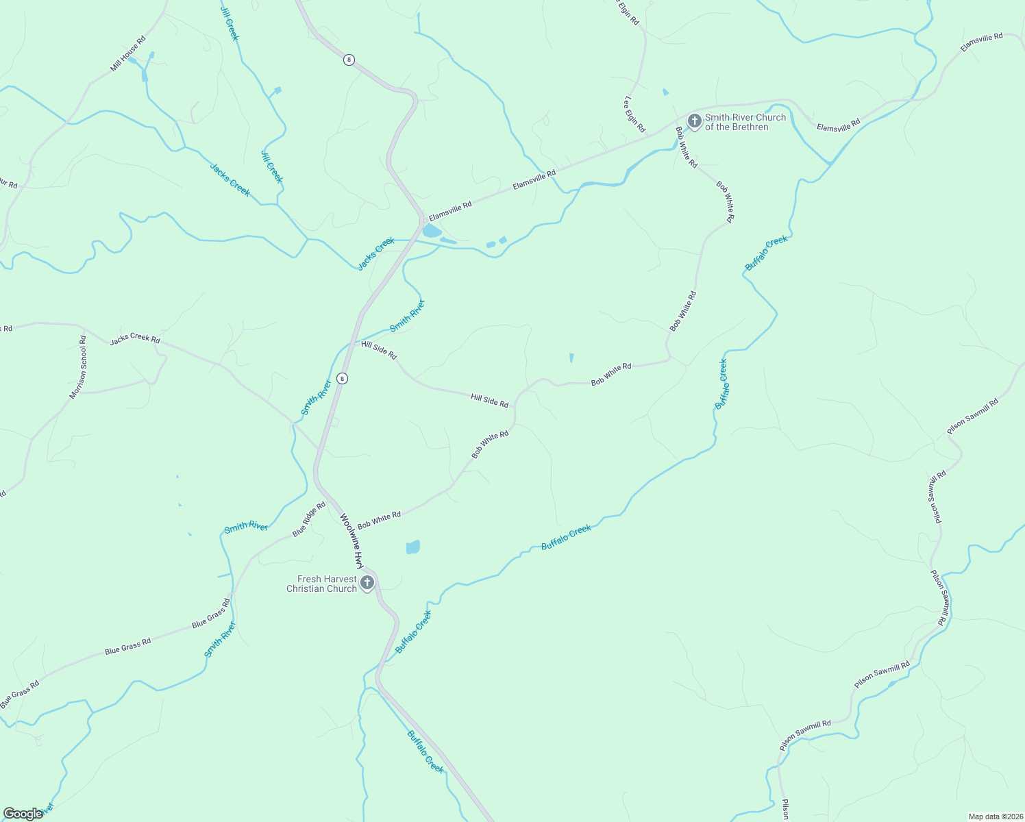 map of restaurants, bars, coffee shops, grocery stores, and more near 224 Hill Side Road in Woolwine
