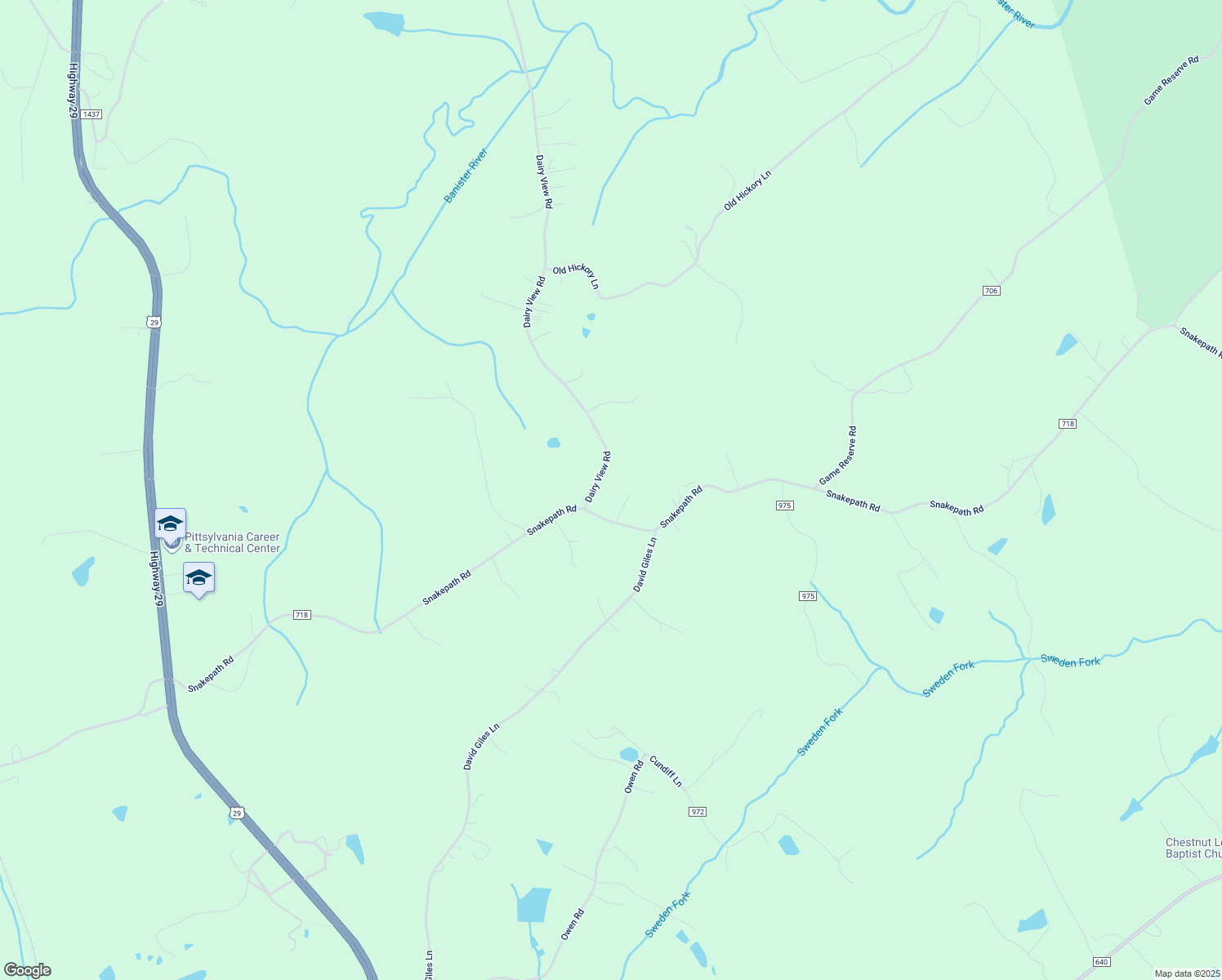 map of restaurants, bars, coffee shops, grocery stores, and more near 2221 Dairy View Road in Chatham
