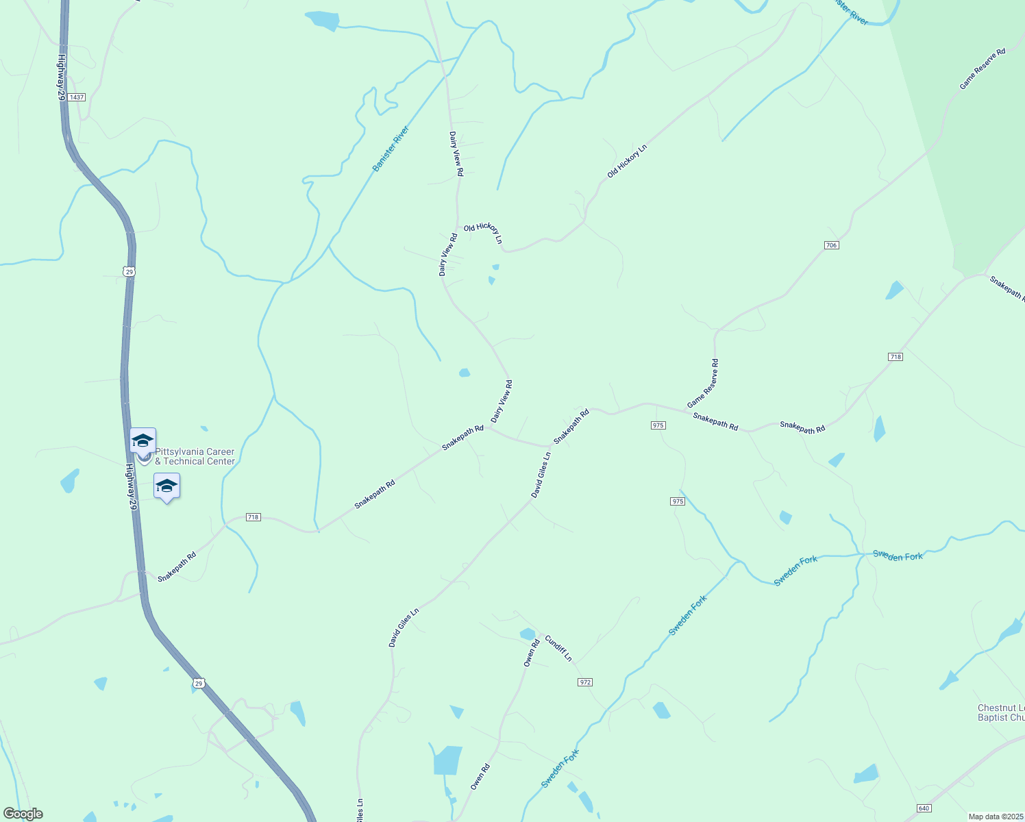 map of restaurants, bars, coffee shops, grocery stores, and more near 2221 Dairy View Road in Chatham
