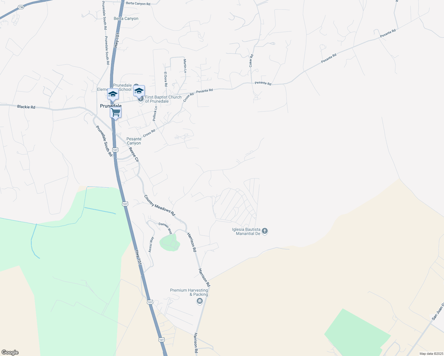 map of restaurants, bars, coffee shops, grocery stores, and more near 10230 Golden Meadow Circle in Salinas
