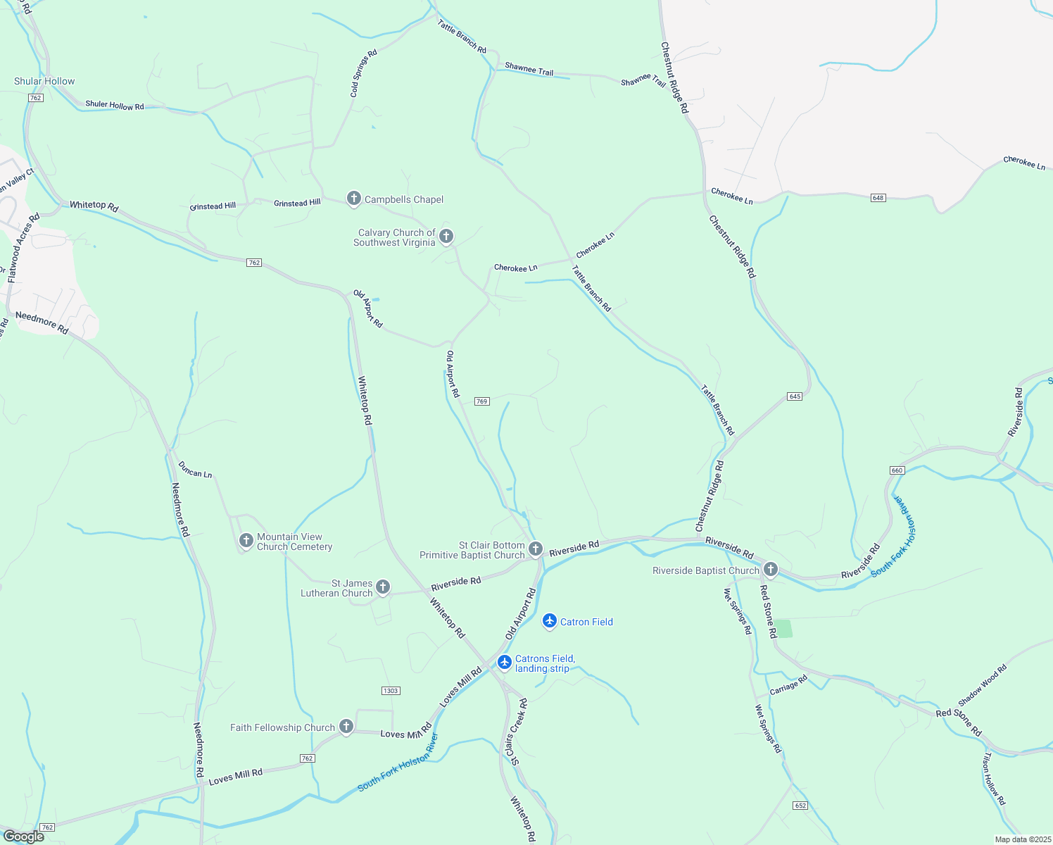 map of restaurants, bars, coffee shops, grocery stores, and more near 232 Holiday Drive in Chilhowie