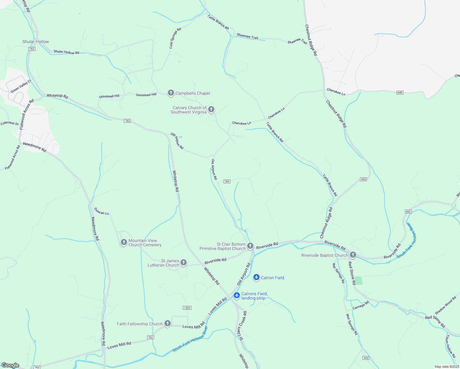 map of restaurants, bars, coffee shops, grocery stores, and more near 132 Holiday Drive in Chilhowie