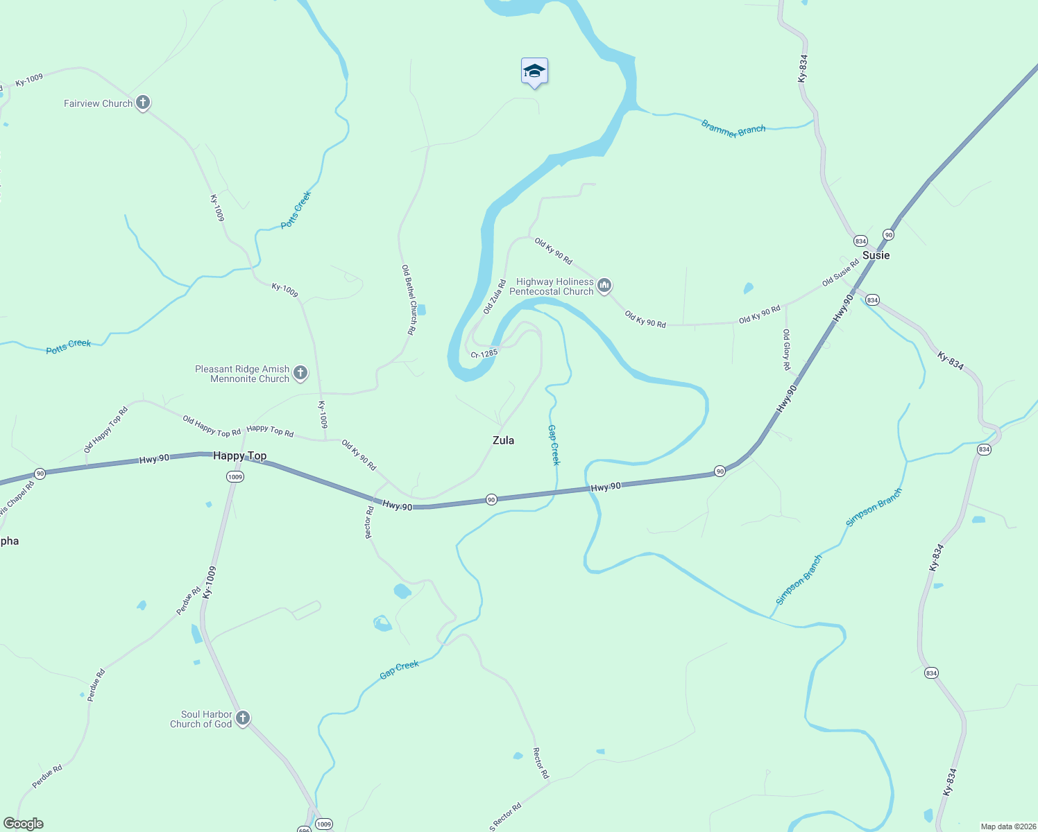 map of restaurants, bars, coffee shops, grocery stores, and more near 2441 Old Zula Road in Monticello