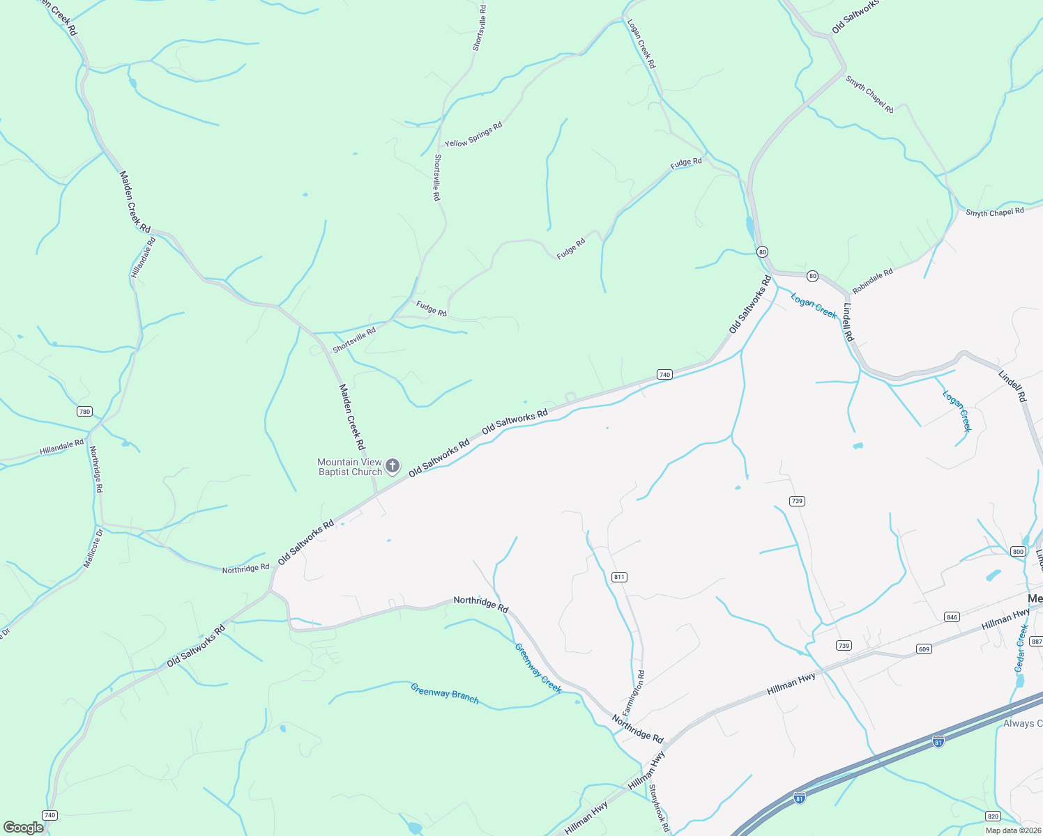 map of restaurants, bars, coffee shops, grocery stores, and more near 27103 Old Saltworks Road in Meadowview