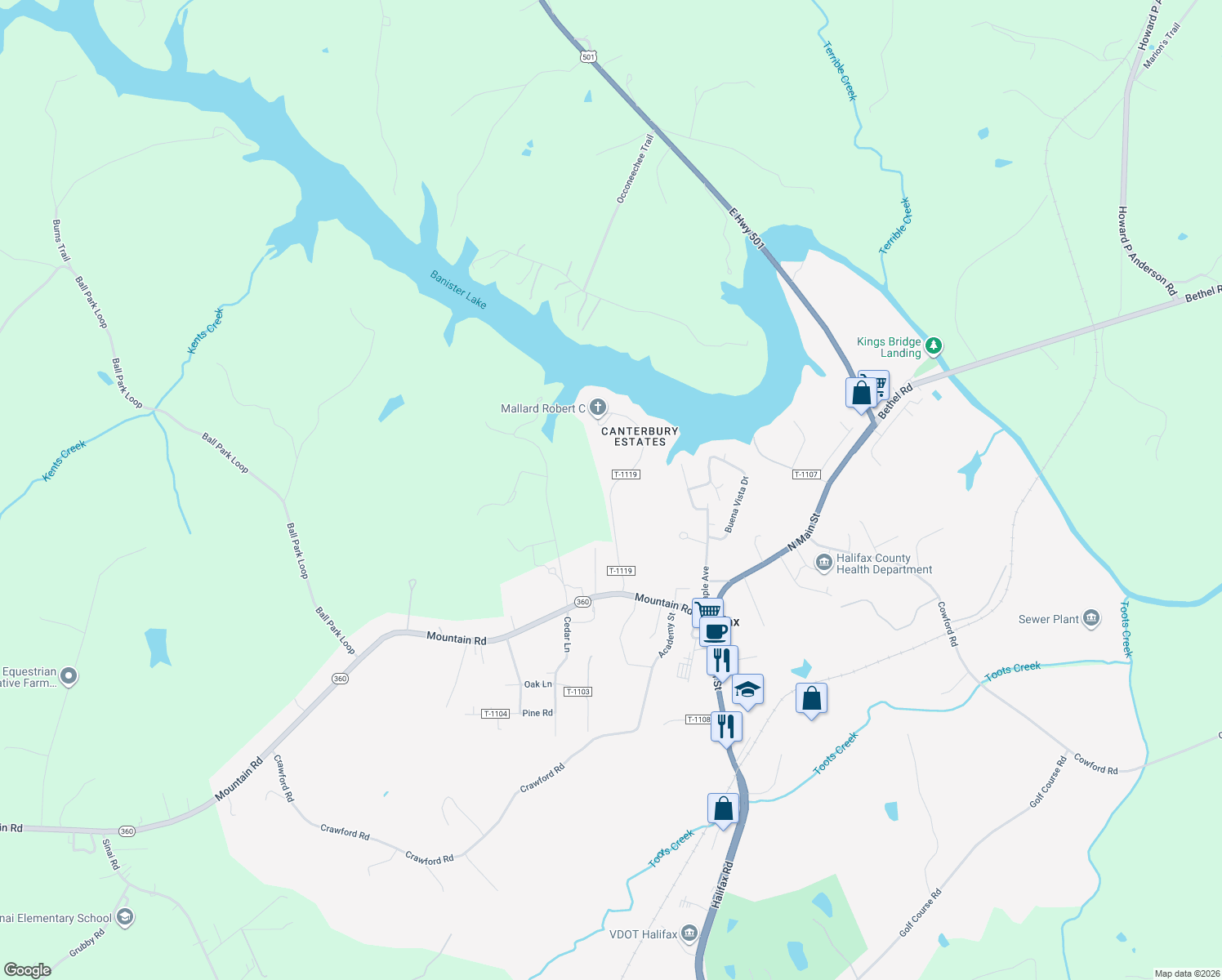 map of restaurants, bars, coffee shops, grocery stores, and more near 350 Canterbury Drive in Halifax