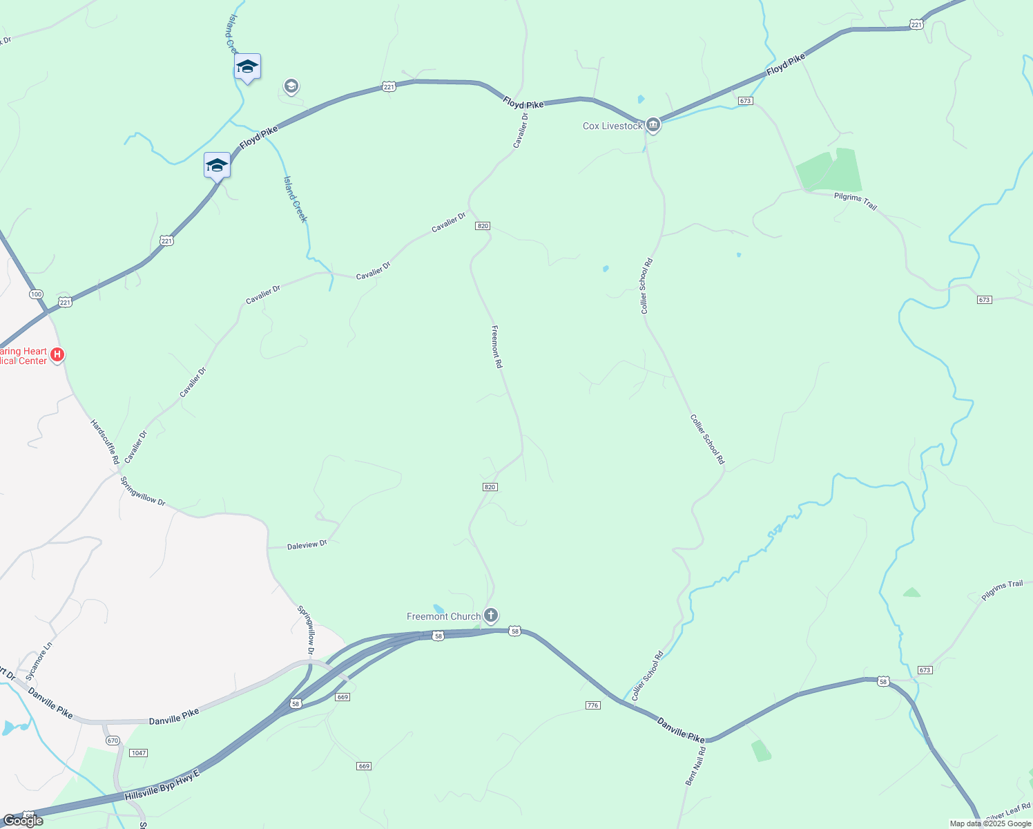 map of restaurants, bars, coffee shops, grocery stores, and more near Freemont Road in Carroll County