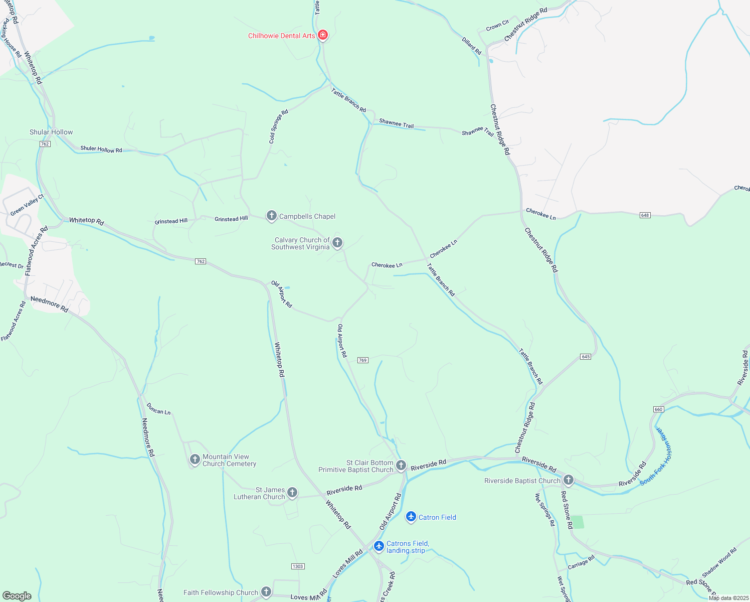 map of restaurants, bars, coffee shops, grocery stores, and more near 128 Jacob Lane in Chilhowie