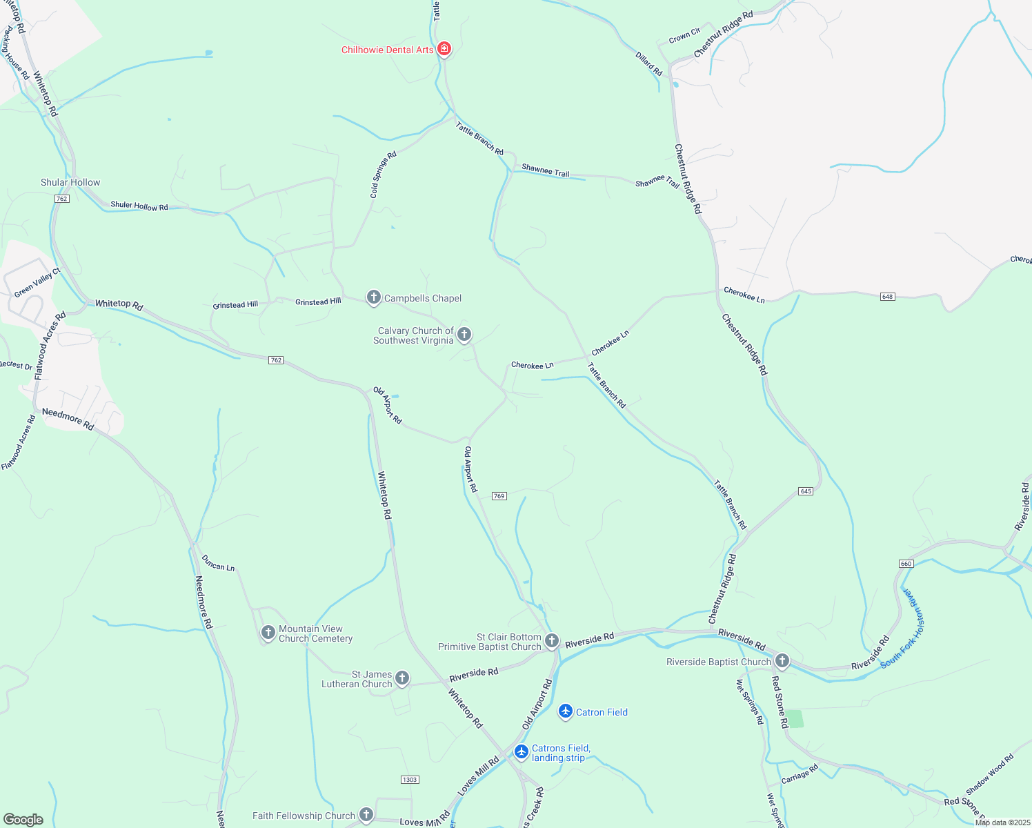 map of restaurants, bars, coffee shops, grocery stores, and more near 128 Jacob Lane in Chilhowie