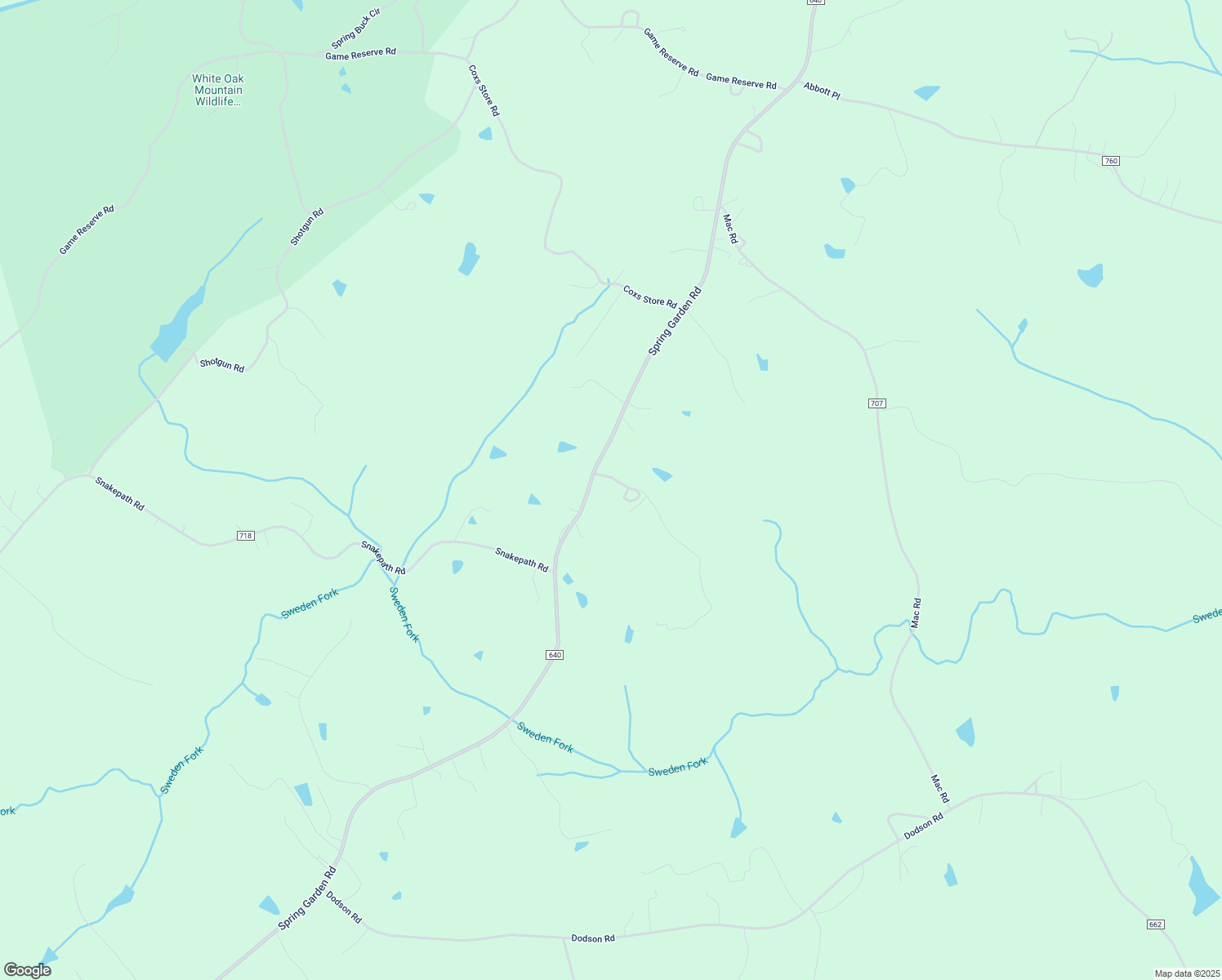 map of restaurants, bars, coffee shops, grocery stores, and more near 192 Sweden Fork Creek Lane in Chatham