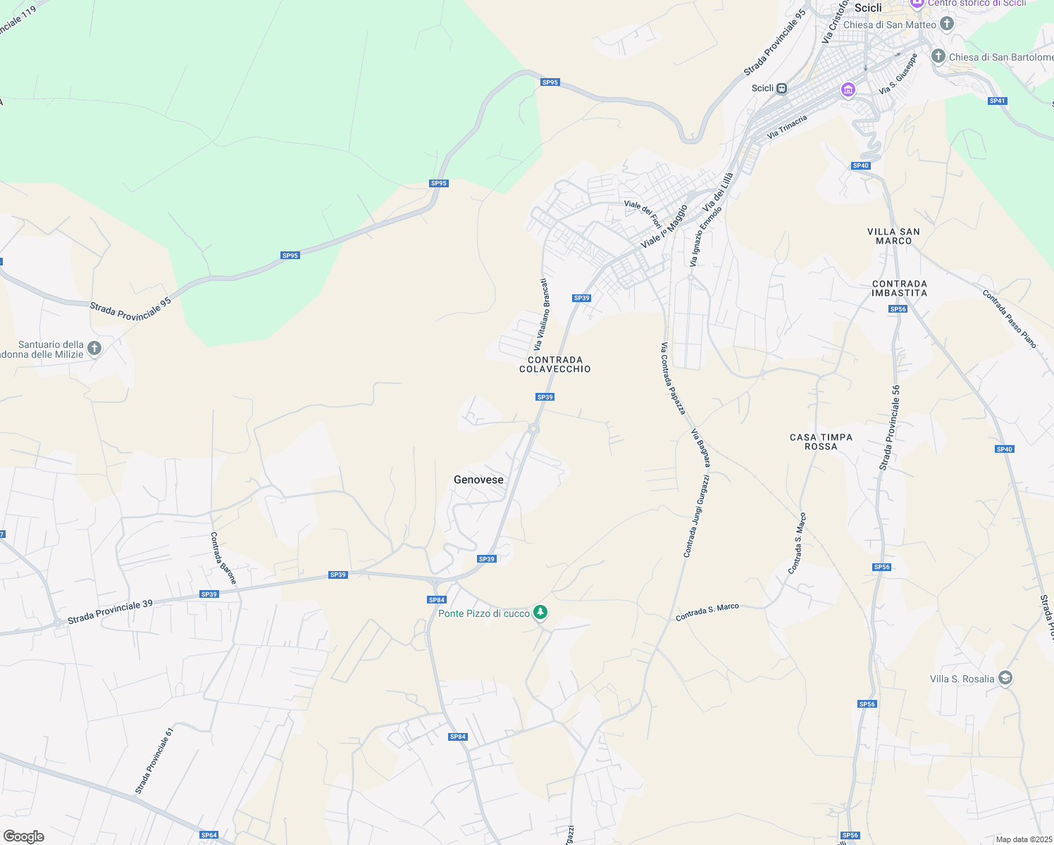 map of restaurants, bars, coffee shops, grocery stores, and more near Via Colavecchio in Libero consorzio comunale di Ragusa