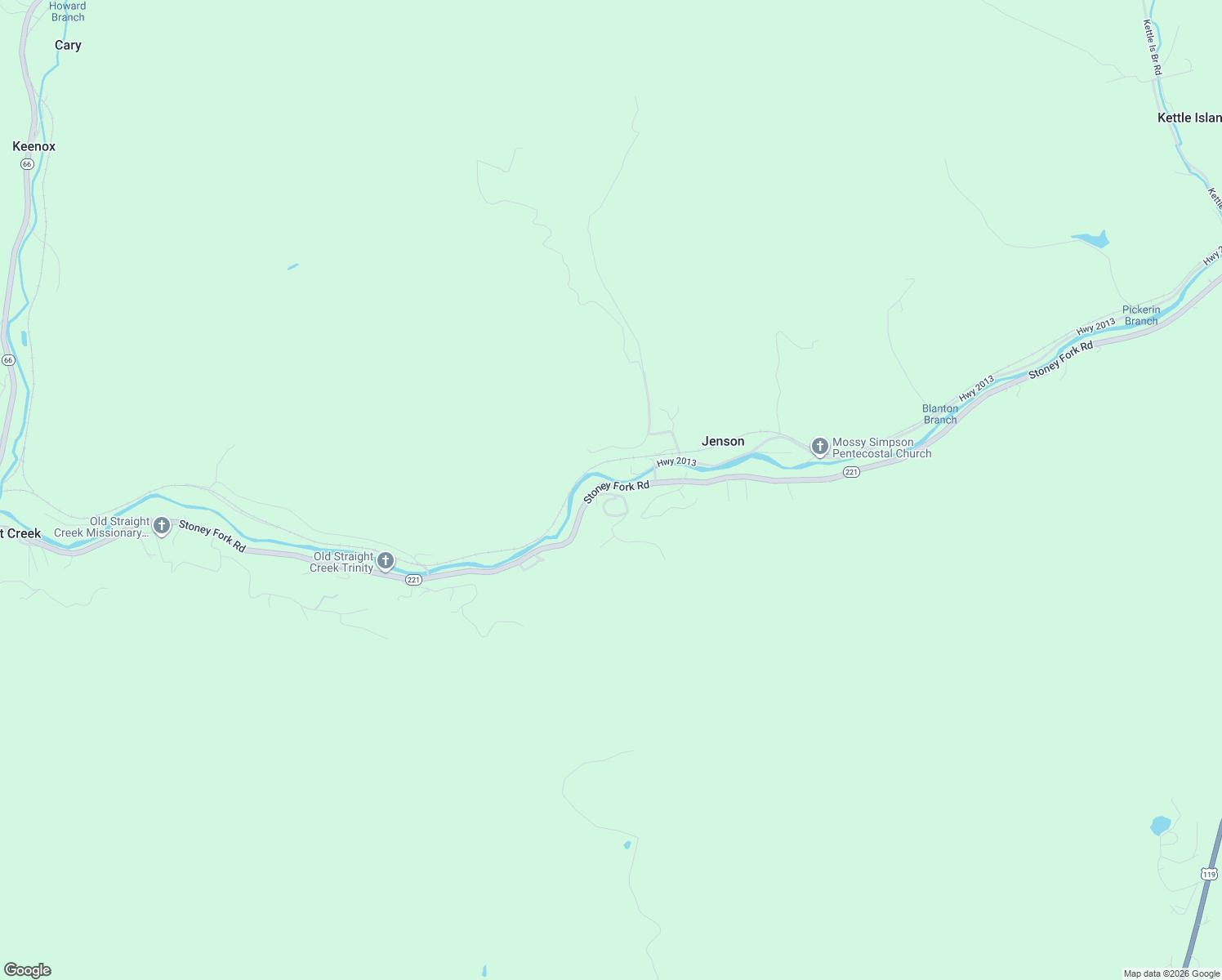 map of restaurants, bars, coffee shops, grocery stores, and more near Stoney Fork Road in Pineville