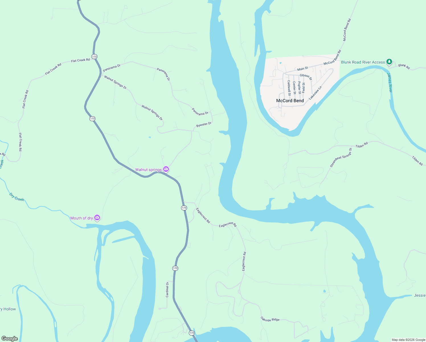 map of restaurants, bars, coffee shops, grocery stores, and more near 499 Cane Cove Road in Galena