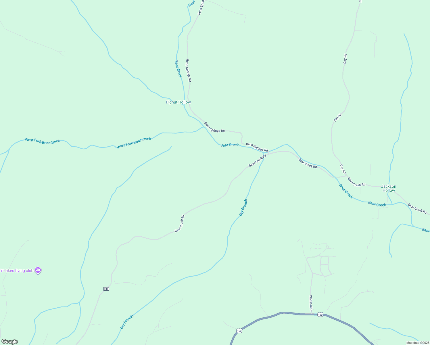 map of restaurants, bars, coffee shops, grocery stores, and more near 2526 Bear Creek Road in Walnut Shade