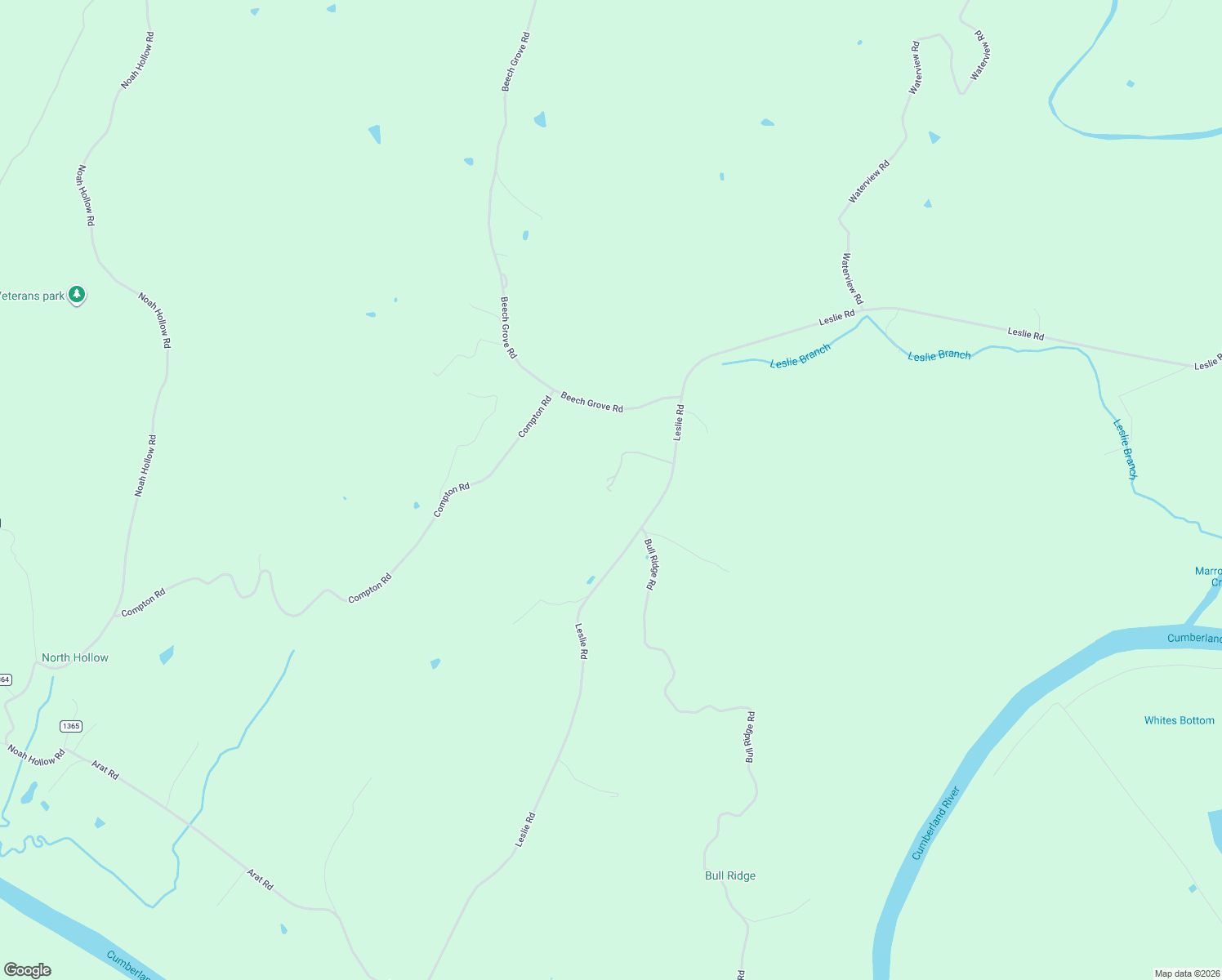 map of restaurants, bars, coffee shops, grocery stores, and more near 2695 Leslie Road in Burkesville