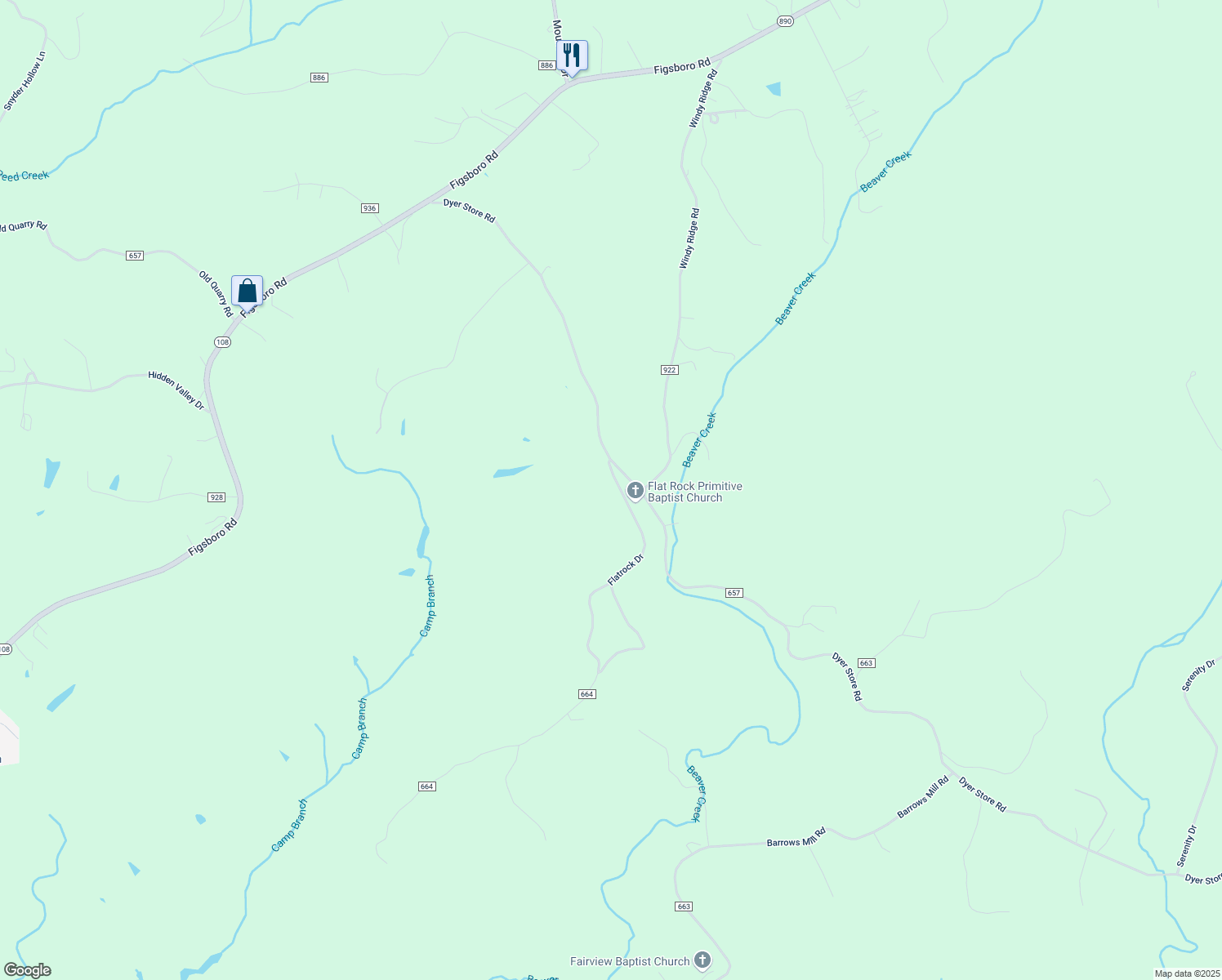 map of restaurants, bars, coffee shops, grocery stores, and more near 50 Flatrock Road in Martinsville