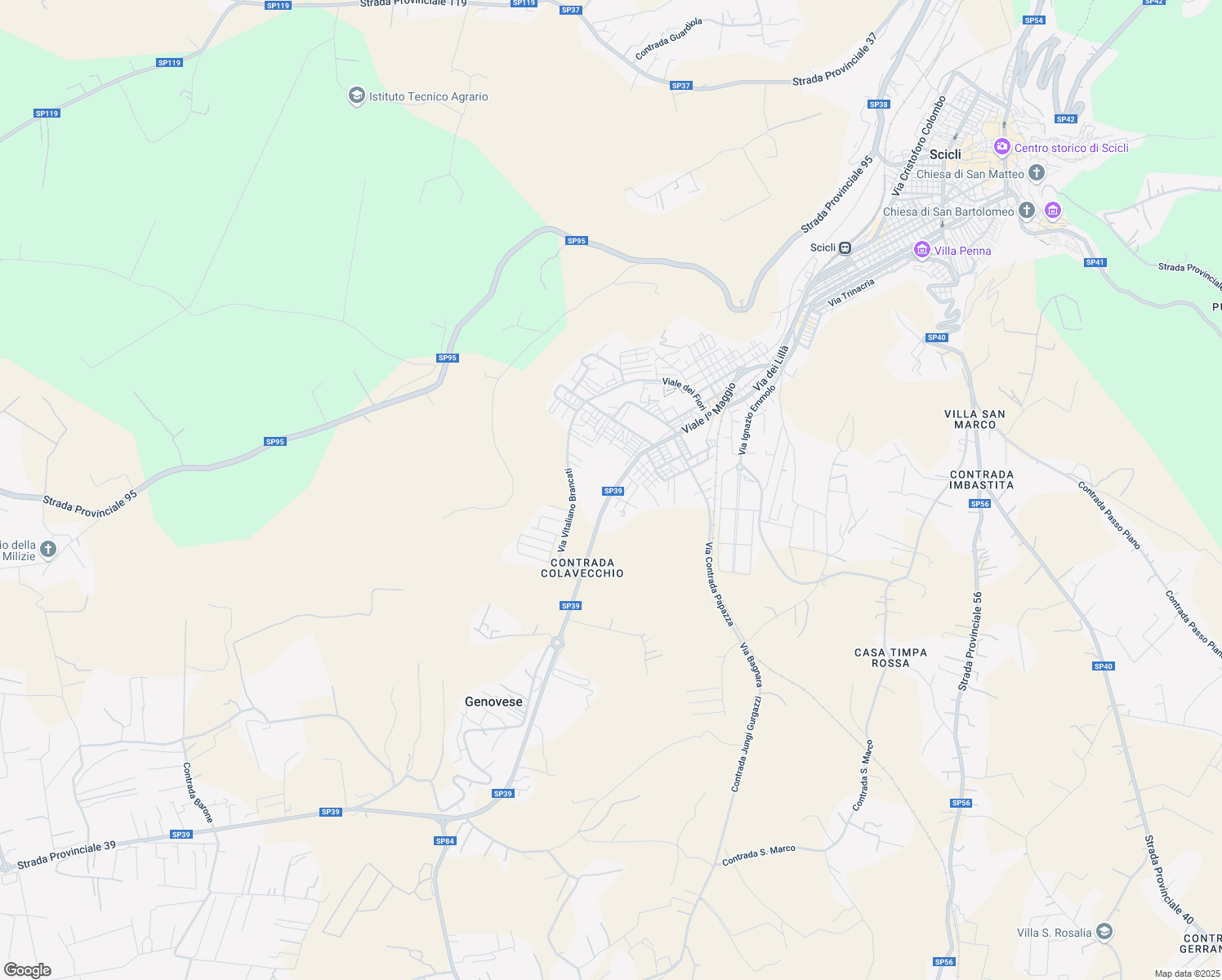 map of restaurants, bars, coffee shops, grocery stores, and more near 1872 Viale Iᵒ Maggio in Libero consorzio comunale di Ragusa