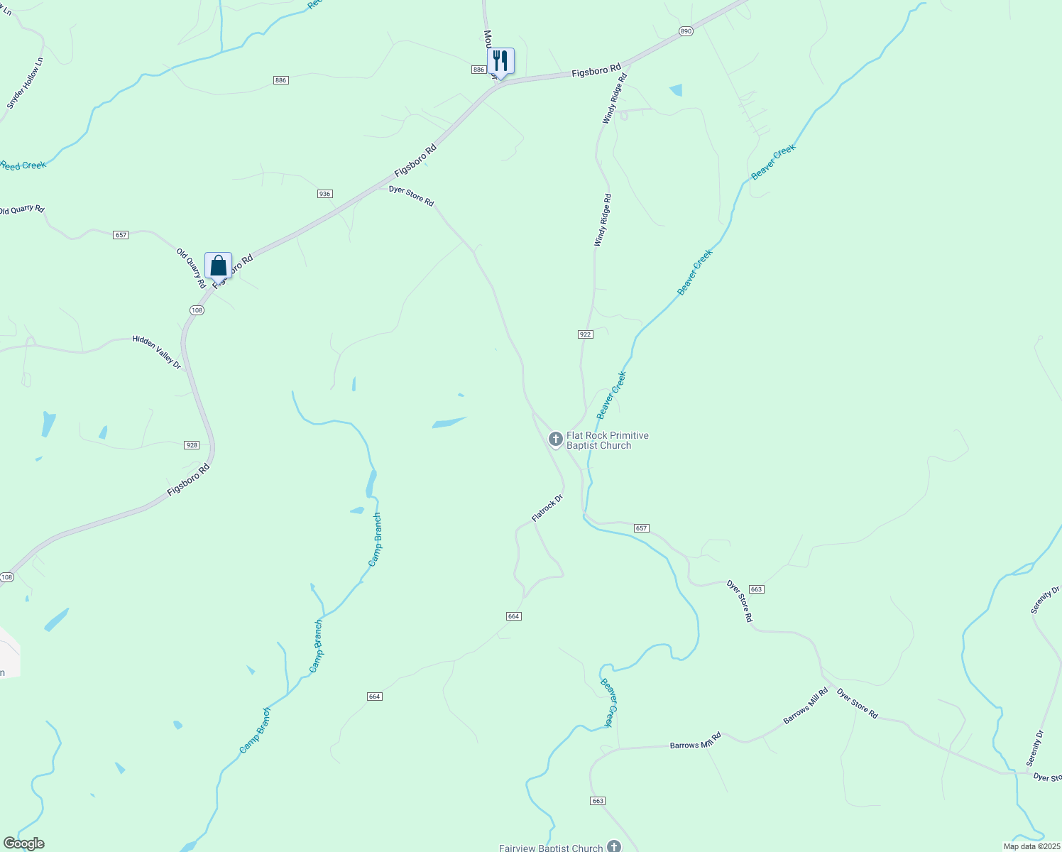 map of restaurants, bars, coffee shops, grocery stores, and more near 50 Flatrock Road in Martinsville
