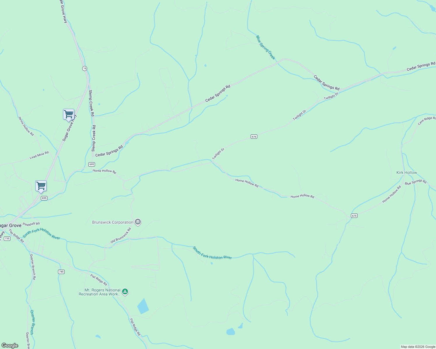 map of restaurants, bars, coffee shops, grocery stores, and more near in Sugar Grove