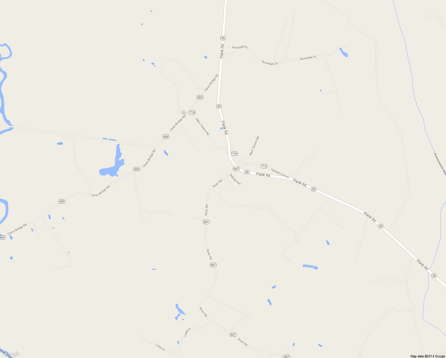map of restaurants, bars, coffee shops, grocery stores, and more near 17360 River Road in Courtland