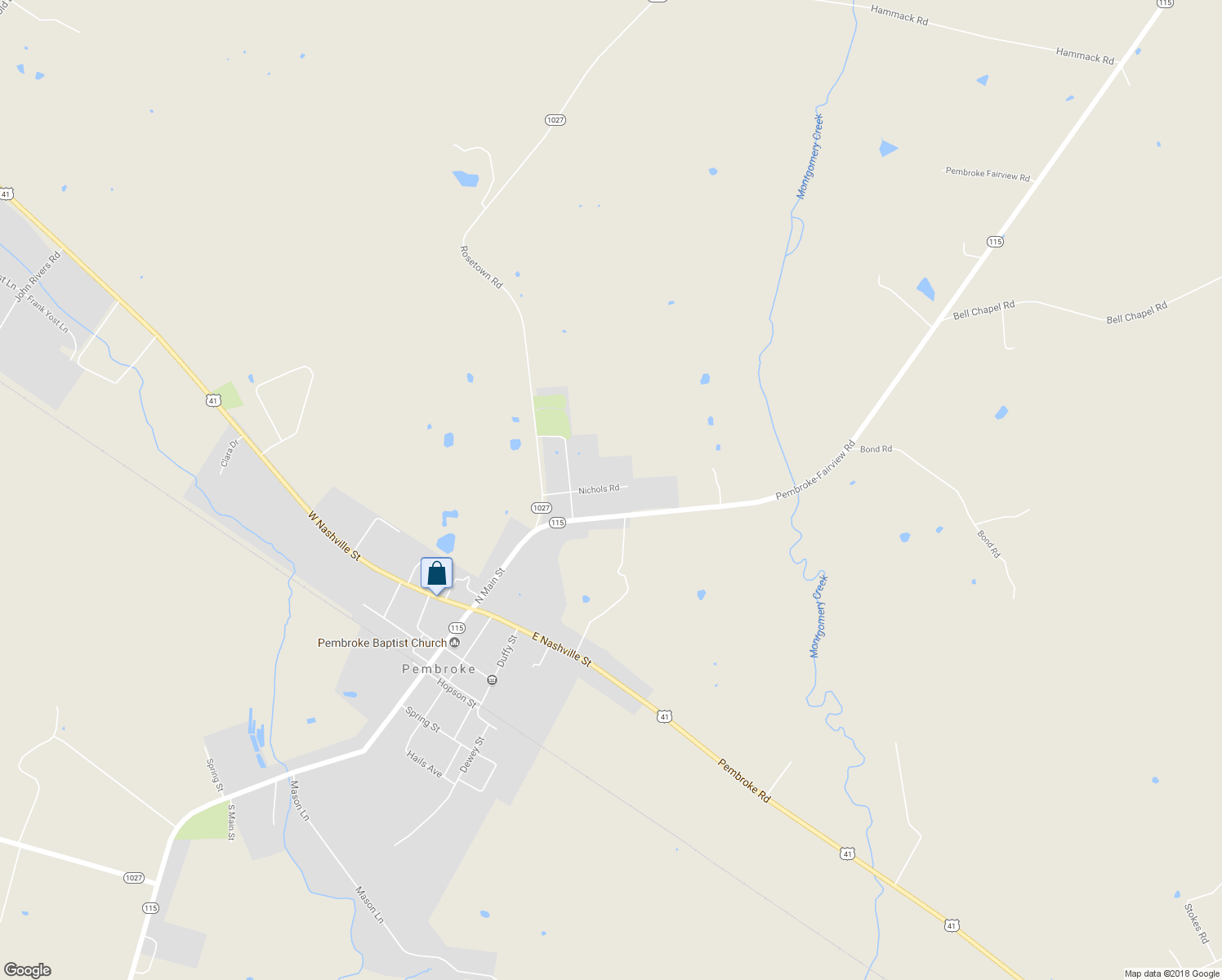 map of restaurants, bars, coffee shops, grocery stores, and more near 295 Nichols Road in Pembroke