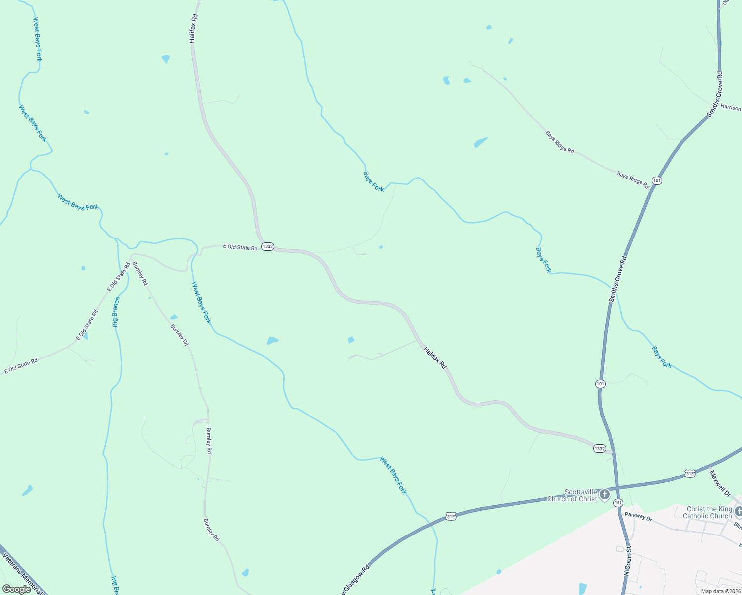 map of restaurants, bars, coffee shops, grocery stores, and more near Halifax Road in Scottsville