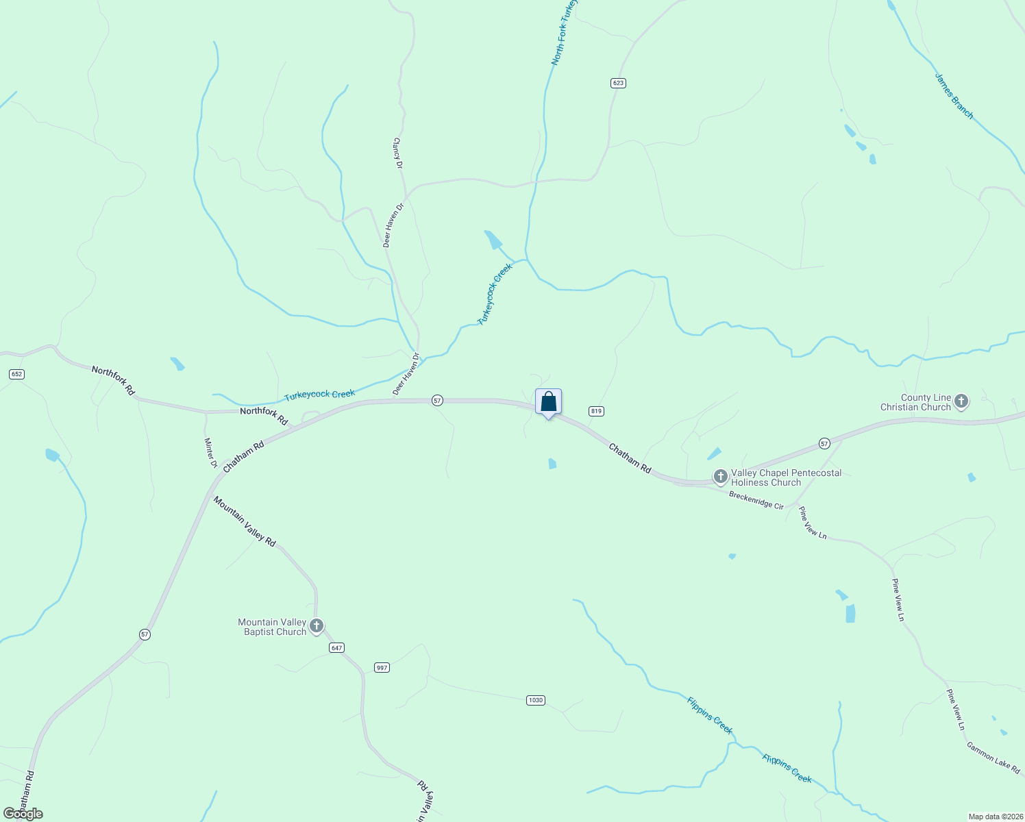 map of restaurants, bars, coffee shops, grocery stores, and more near 11054 Chatham Road in Axton