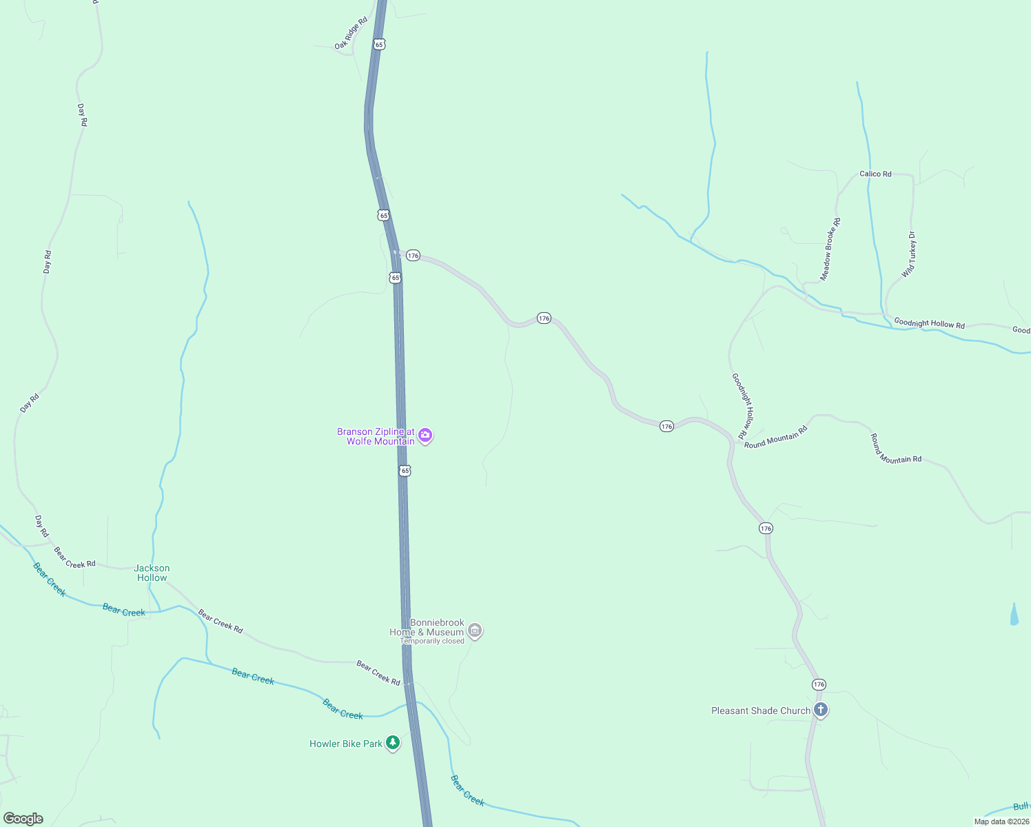 map of restaurants, bars, coffee shops, grocery stores, and more near 407 Briggs Road in Walnut Shade