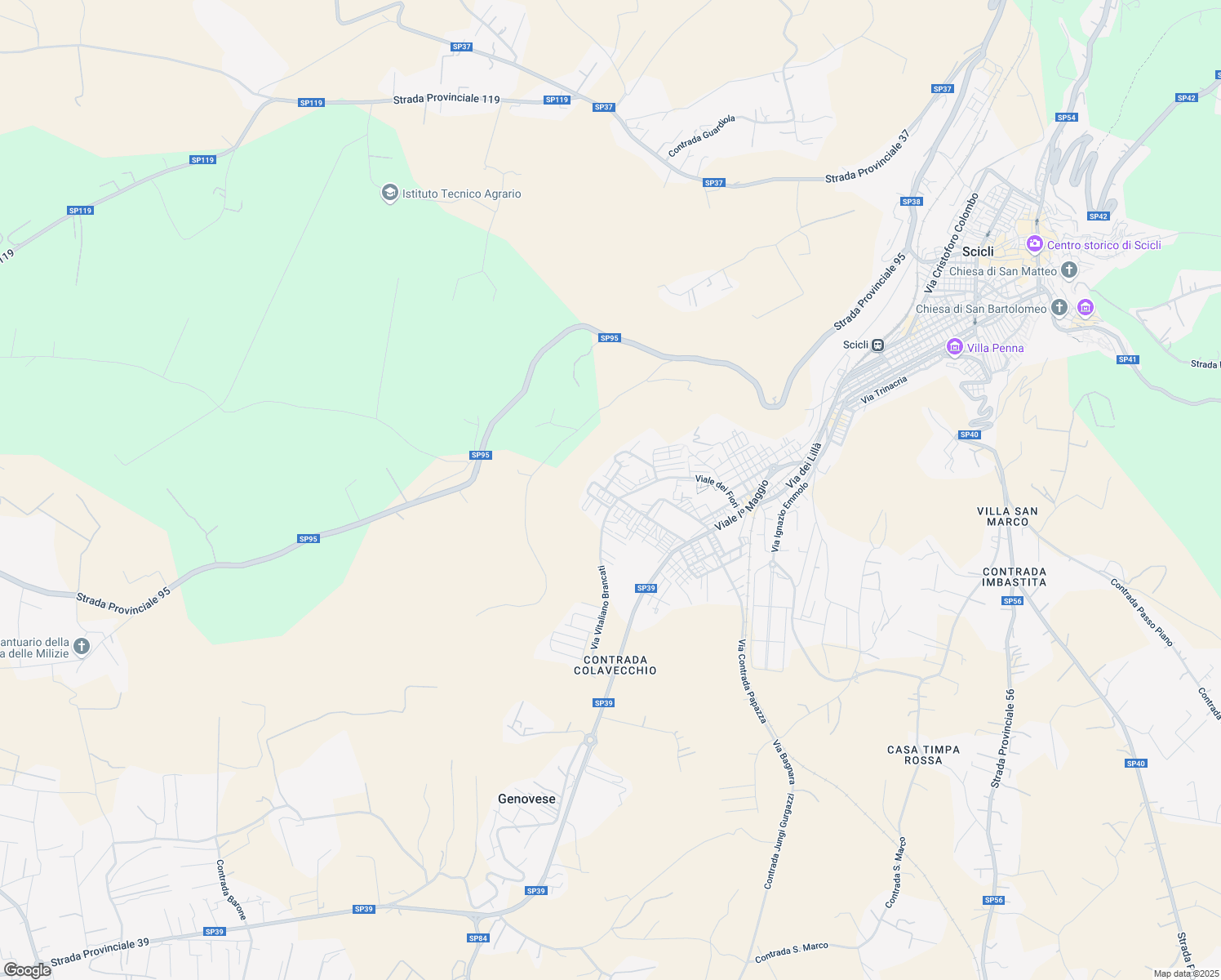 map of restaurants, bars, coffee shops, grocery stores, and more near 3 Via Palmiro Togliatti in Scicli