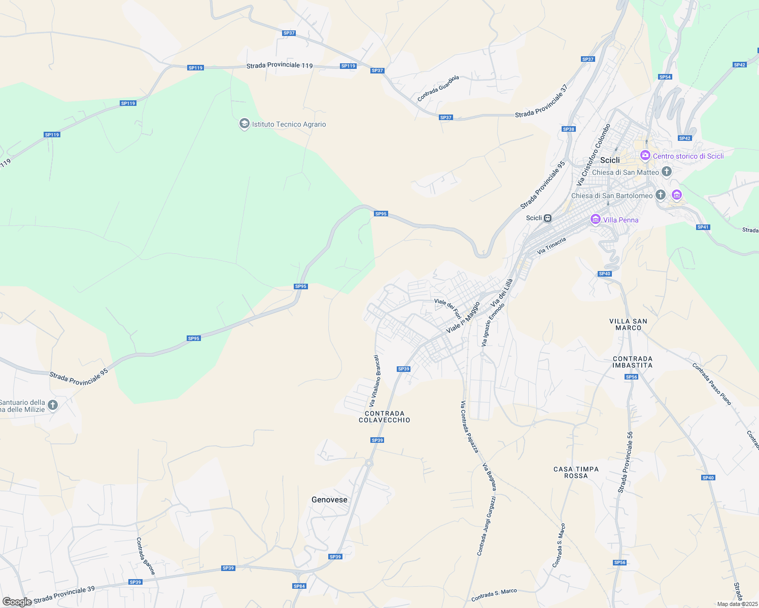 map of restaurants, bars, coffee shops, grocery stores, and more near 3 Via Palmiro Togliatti in Scicli