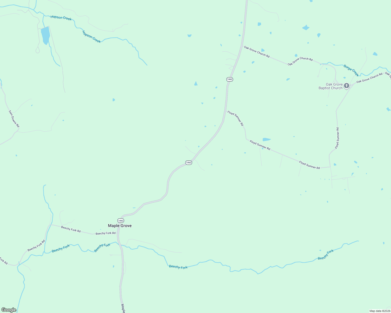 map of restaurants, bars, coffee shops, grocery stores, and more near State Highway 1062 in Trigg County