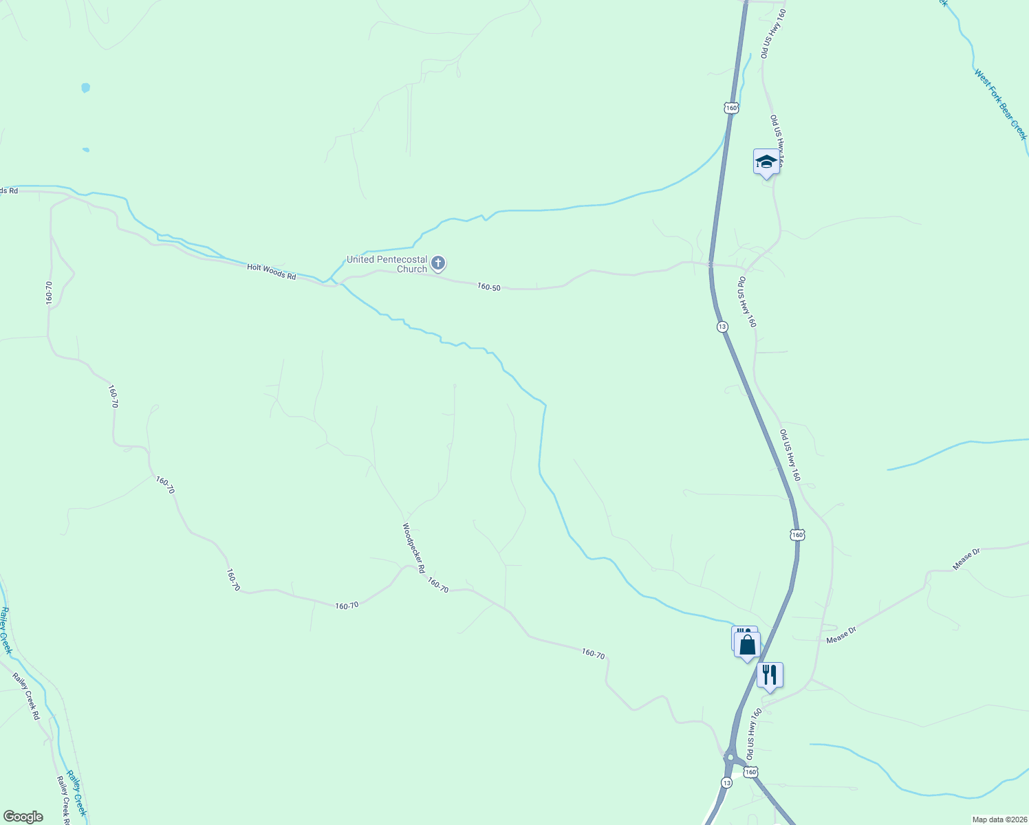 map of restaurants, bars, coffee shops, grocery stores, and more near 377 Apricot Lane in Reeds Spring
