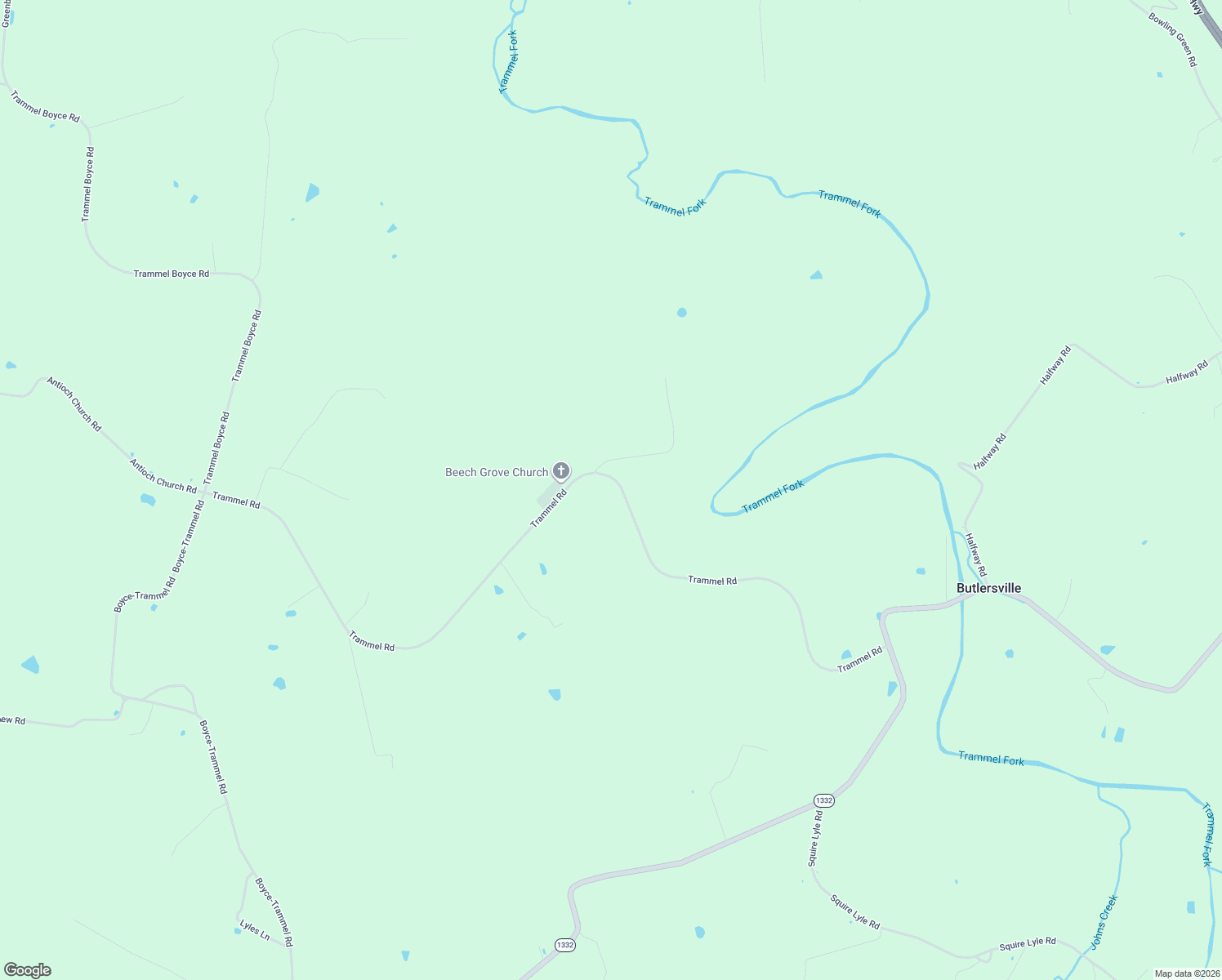 map of restaurants, bars, coffee shops, grocery stores, and more near 1201-1905 Trammel Road in Scottsville