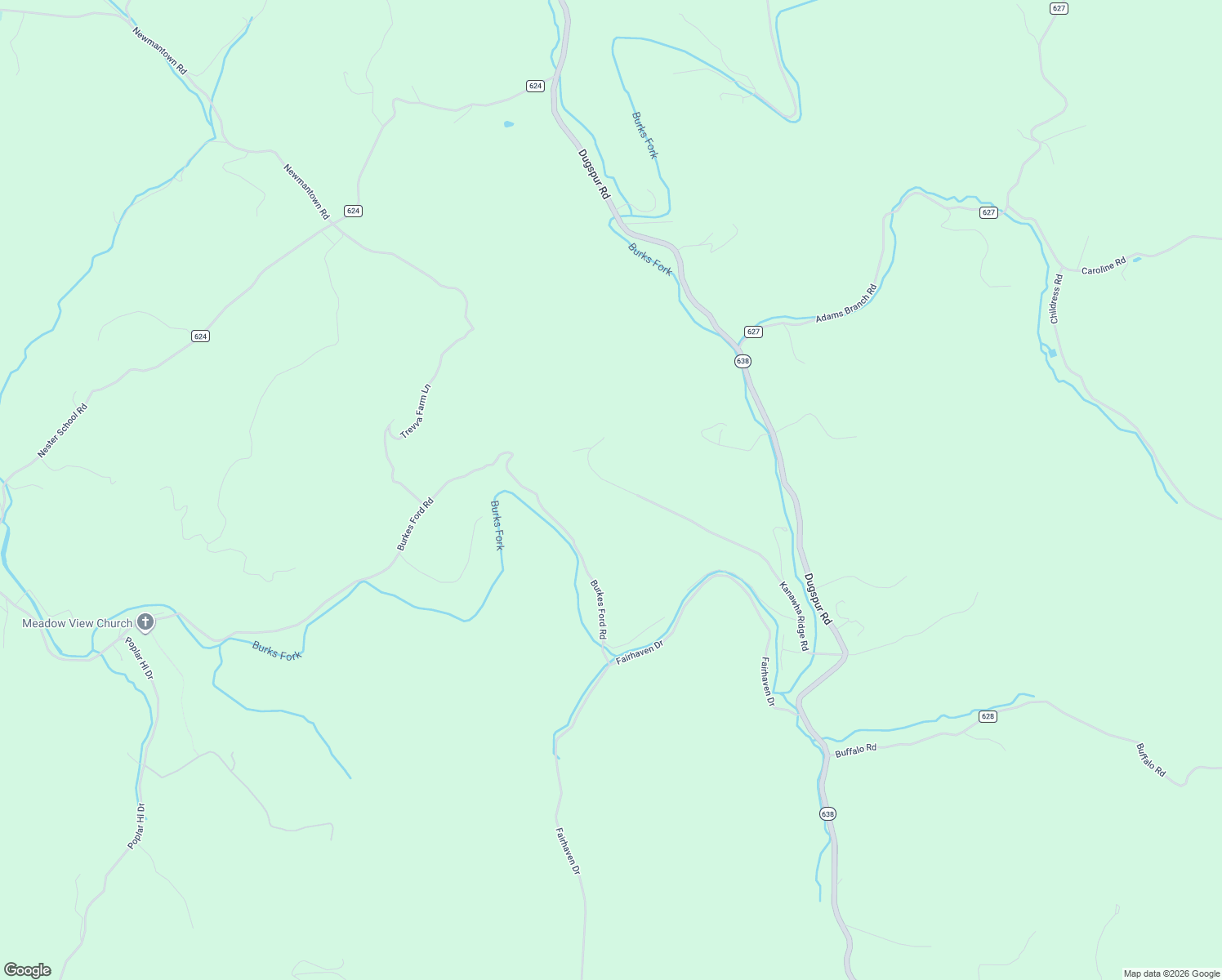 map of restaurants, bars, coffee shops, grocery stores, and more near Kanawha Ridge Road in Dugspur