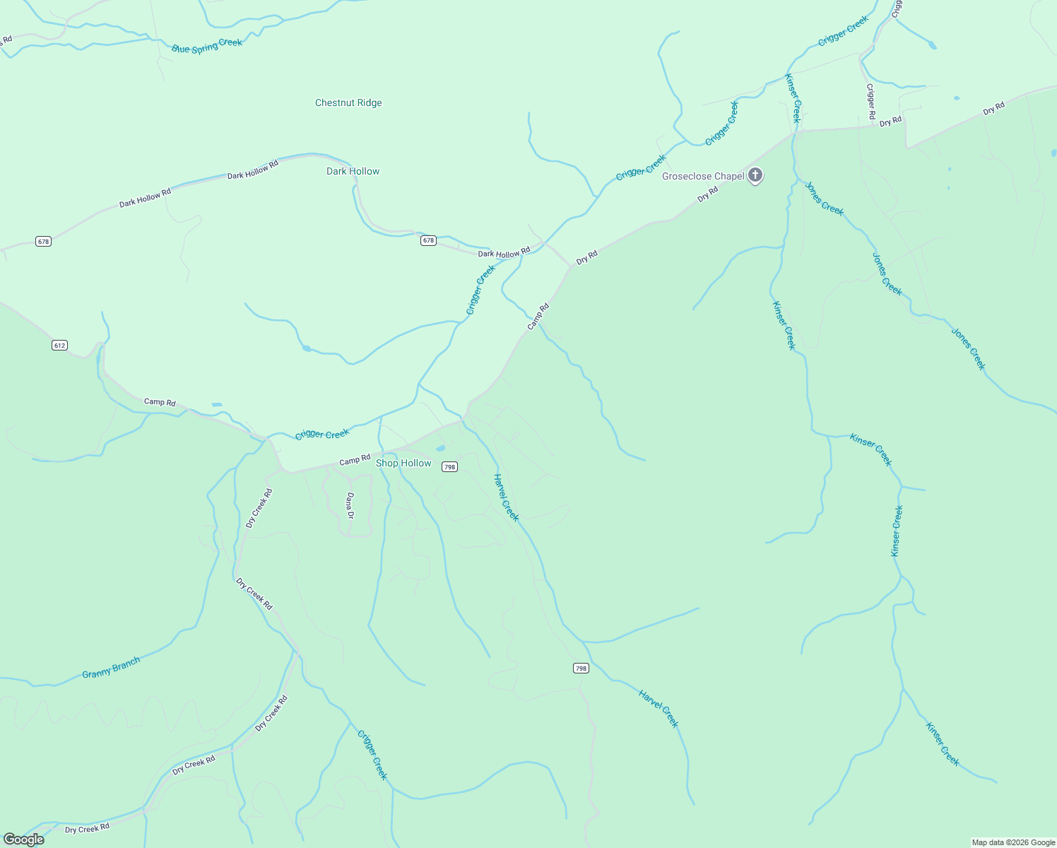 map of restaurants, bars, coffee shops, grocery stores, and more near Deer Hollow Road in Smyth County