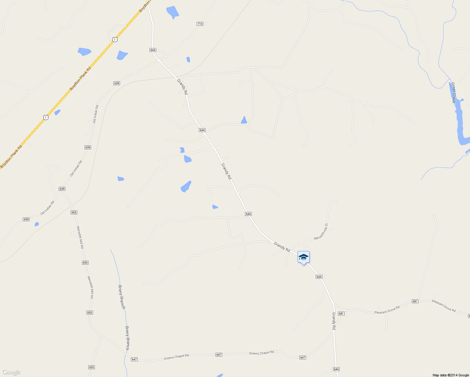 map of restaurants, bars, coffee shops, grocery stores, and more near 4943 Grandy Road in Brodnax