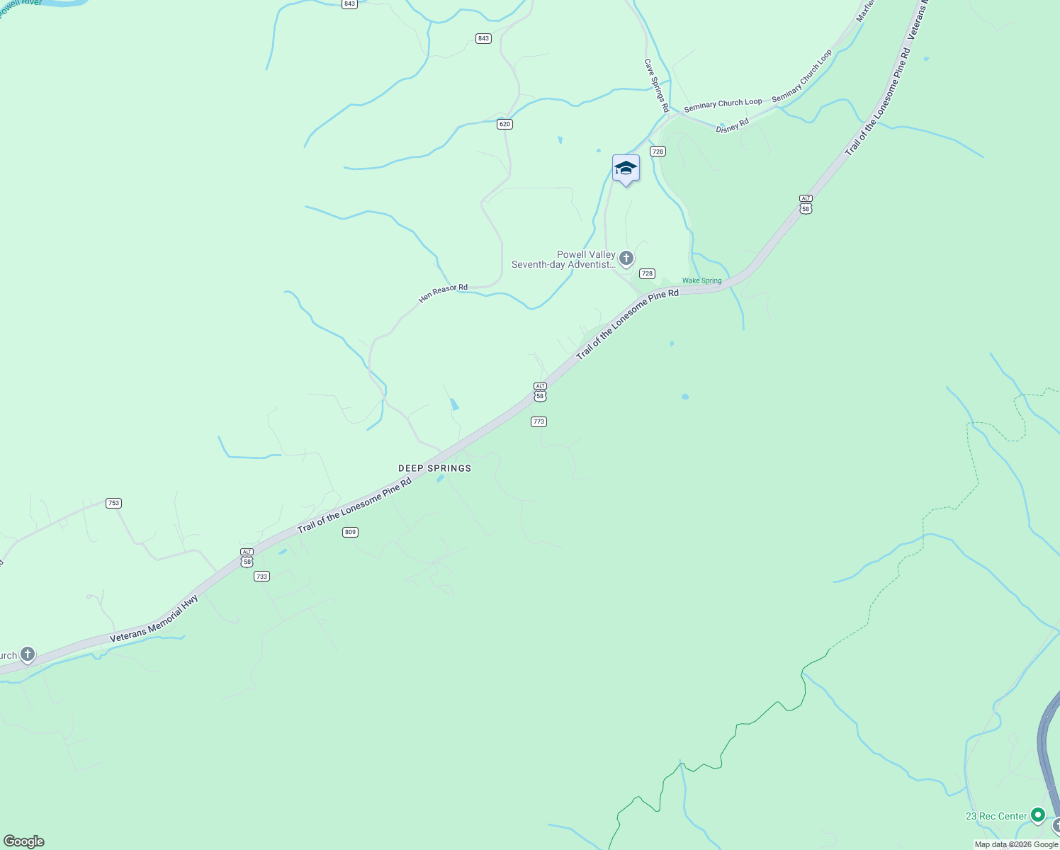 map of restaurants, bars, coffee shops, grocery stores, and more near 51972 Veterans Memorial Highway in Big Stone Gap