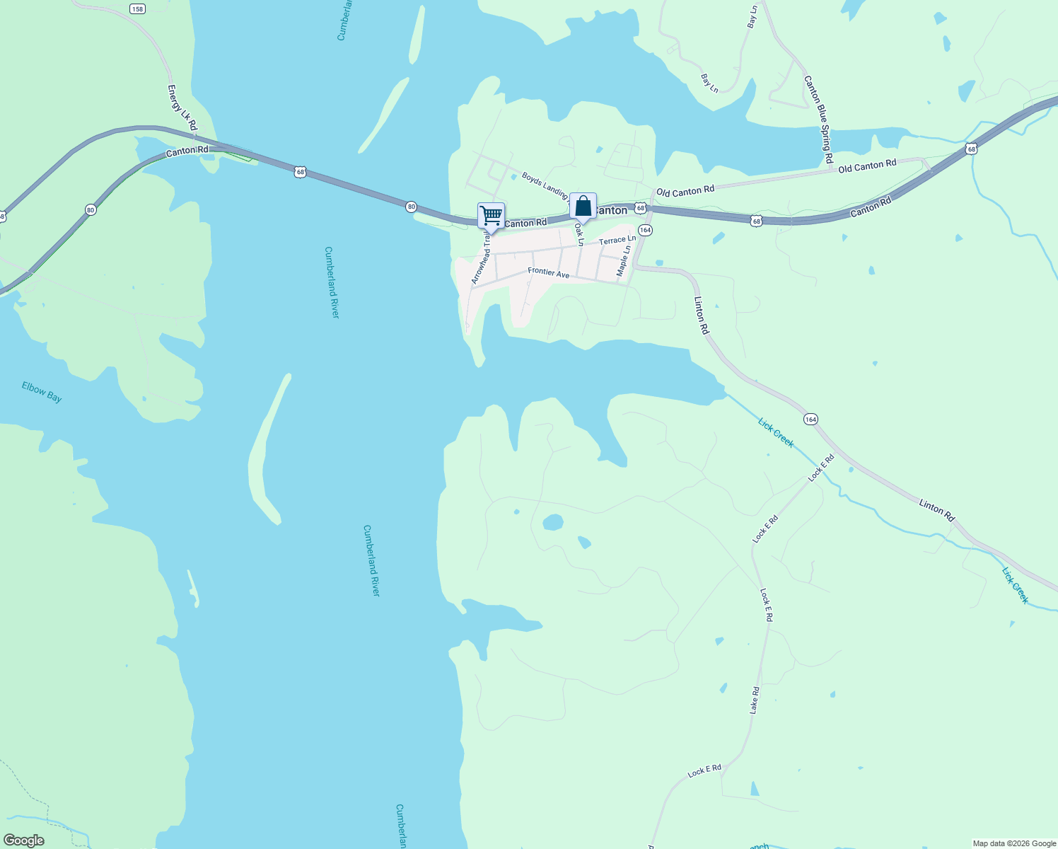 map of restaurants, bars, coffee shops, grocery stores, and more near 373 Sassafrass Road in Cadiz