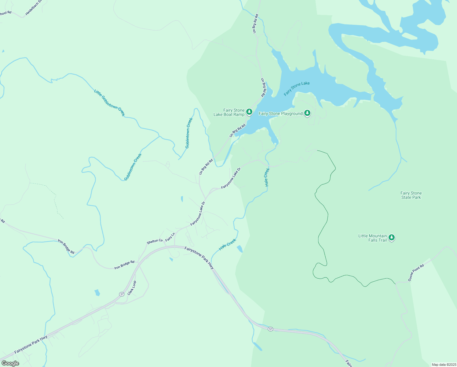 map of restaurants, bars, coffee shops, grocery stores, and more near Fairystone Lake Drive in Patrick County