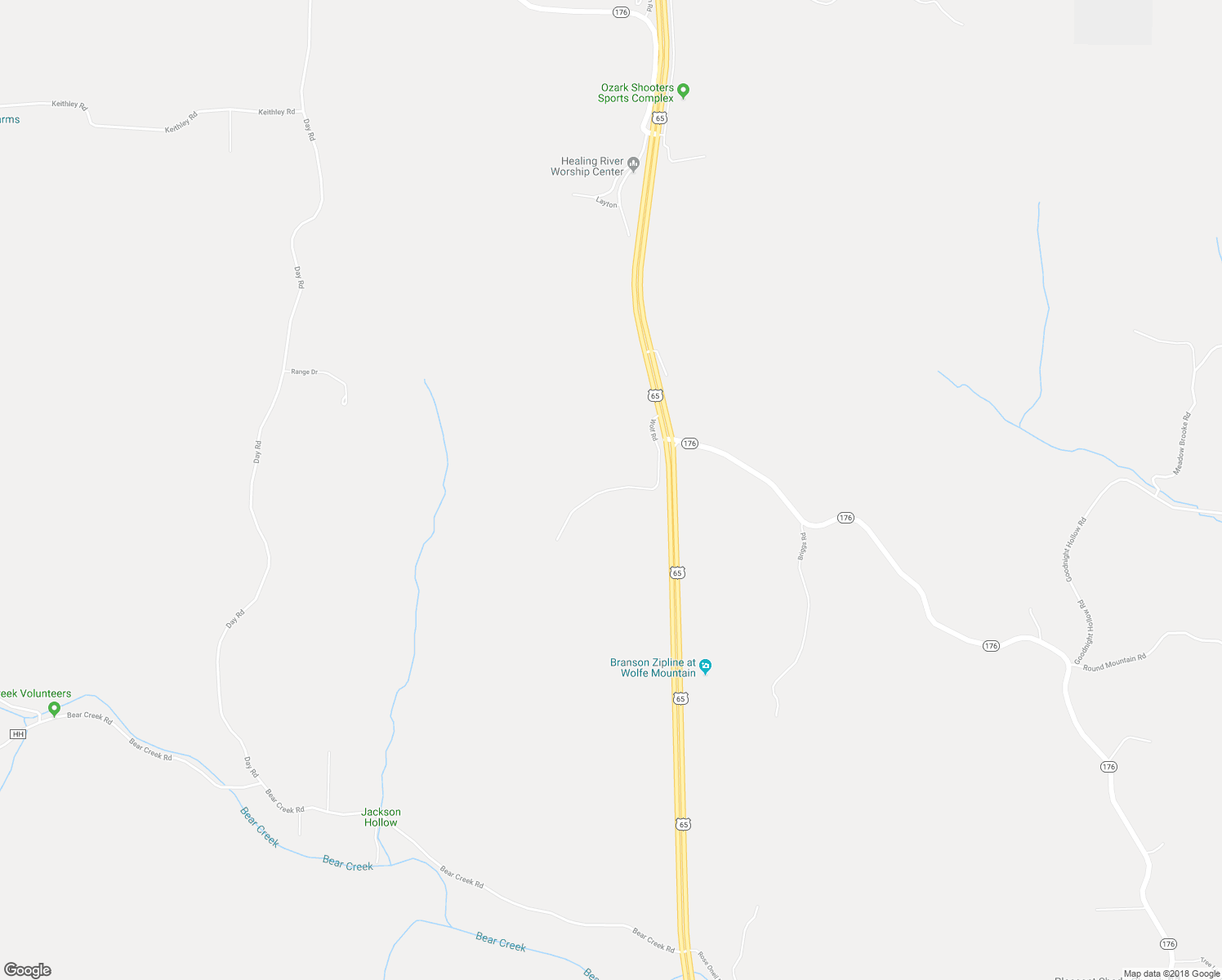 map of restaurants, bars, coffee shops, grocery stores, and more near 295 Wolf Road in Walnut Shade