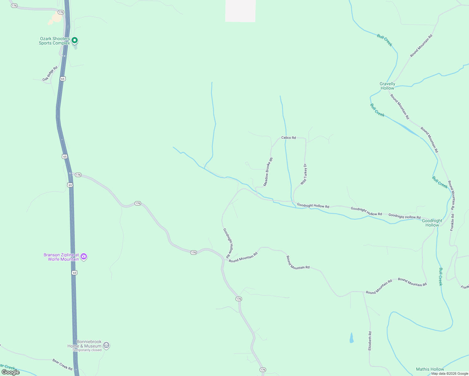 map of restaurants, bars, coffee shops, grocery stores, and more near 679 Goodnight Hollow Road in Walnut Shade