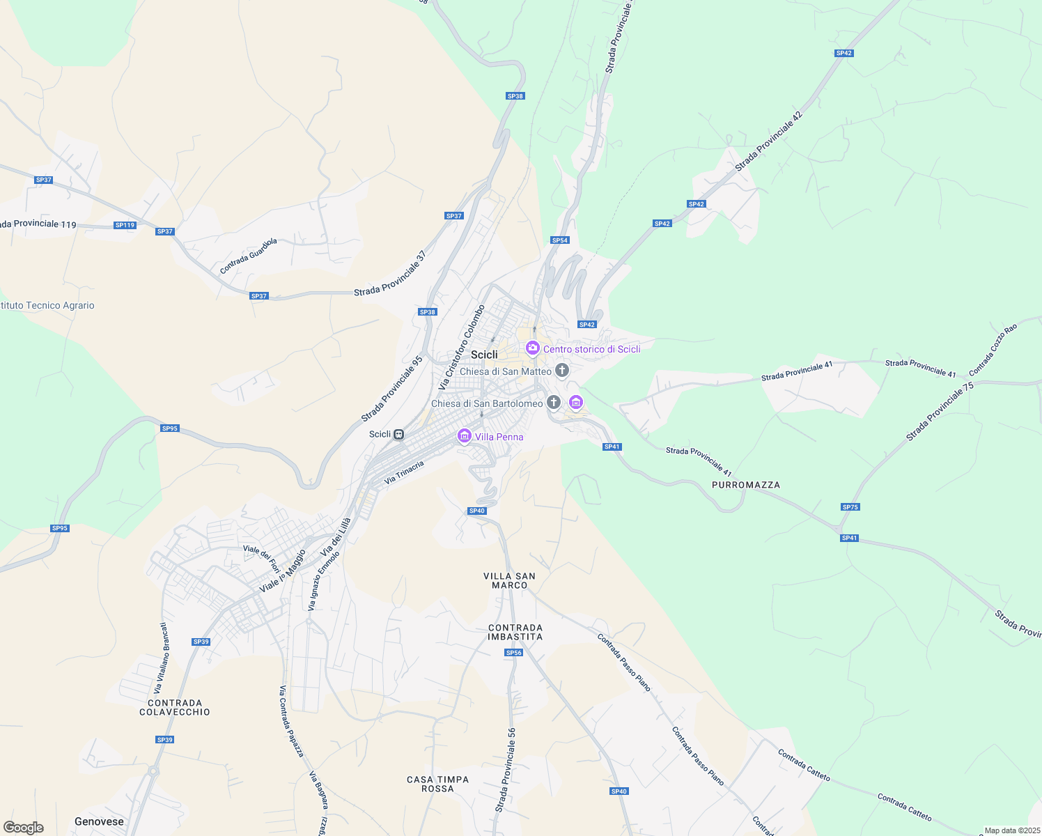 map of restaurants, bars, coffee shops, grocery stores, and more near 62-69 Via San Giuseppe in Scicli