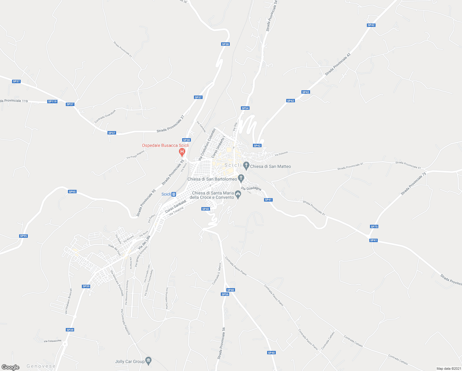 map of restaurants, bars, coffee shops, grocery stores, and more near 62-69 Via San Giuseppe in Scicli