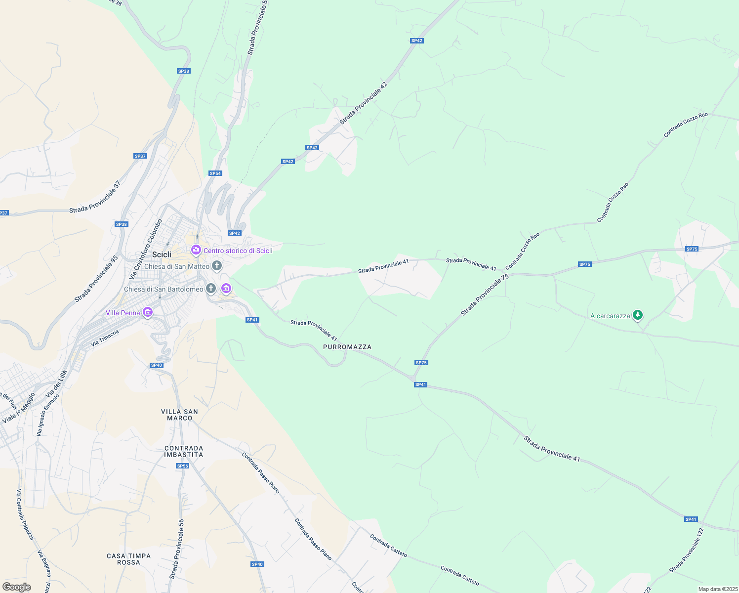 map of restaurants, bars, coffee shops, grocery stores, and more near 36 Contrada Torrepalombo in Libero consorzio comunale di Ragusa